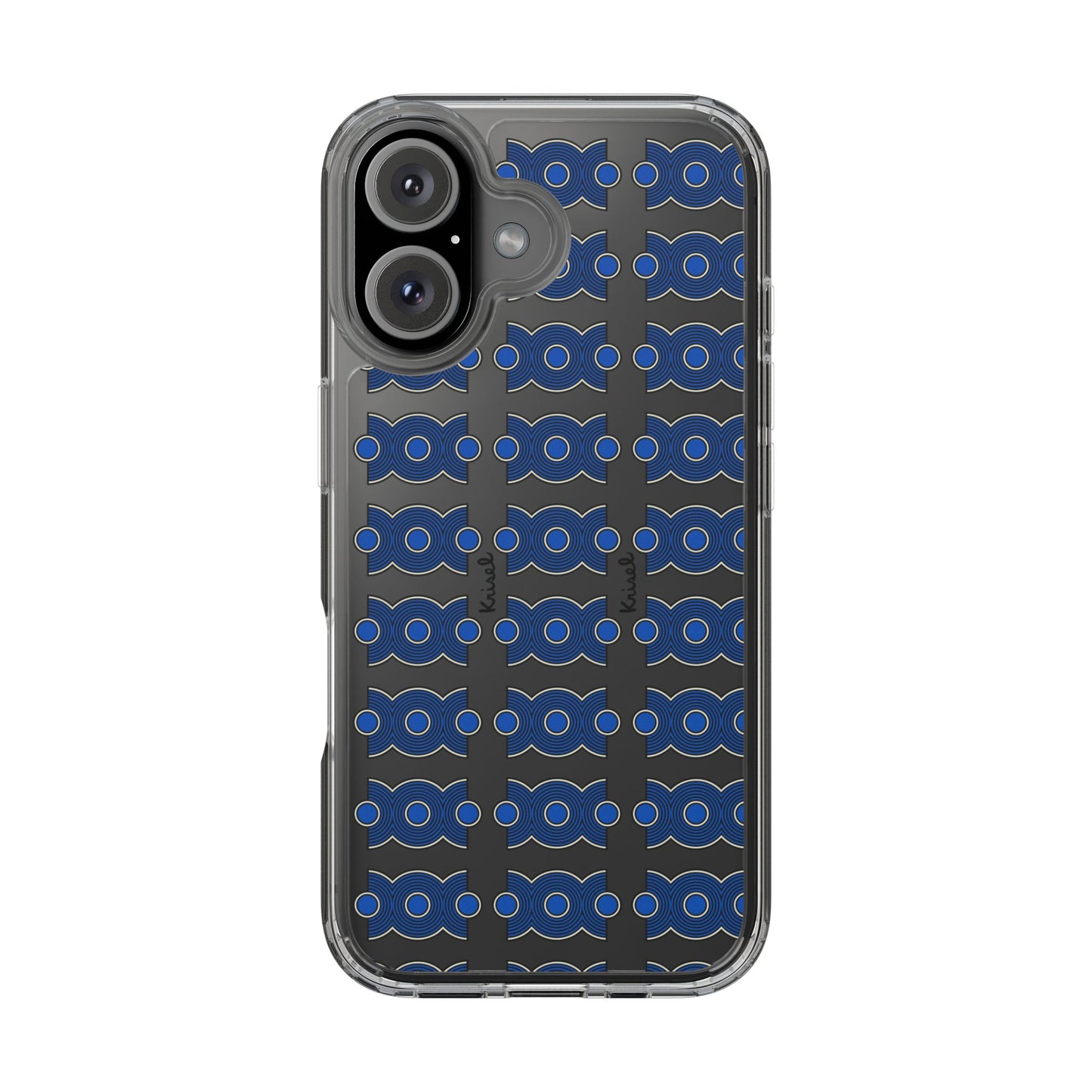 Trio Form Blue Clear Phone Case