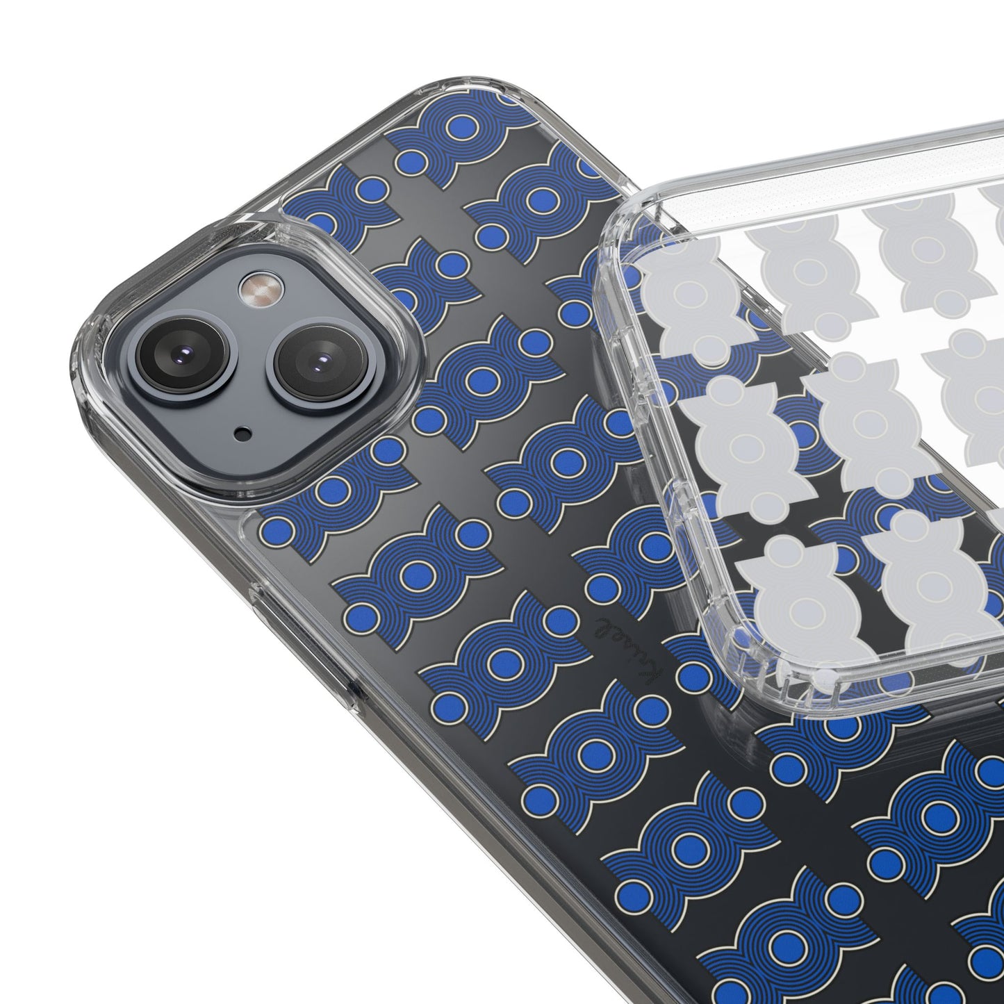 Trio Form Blue Clear Phone Case