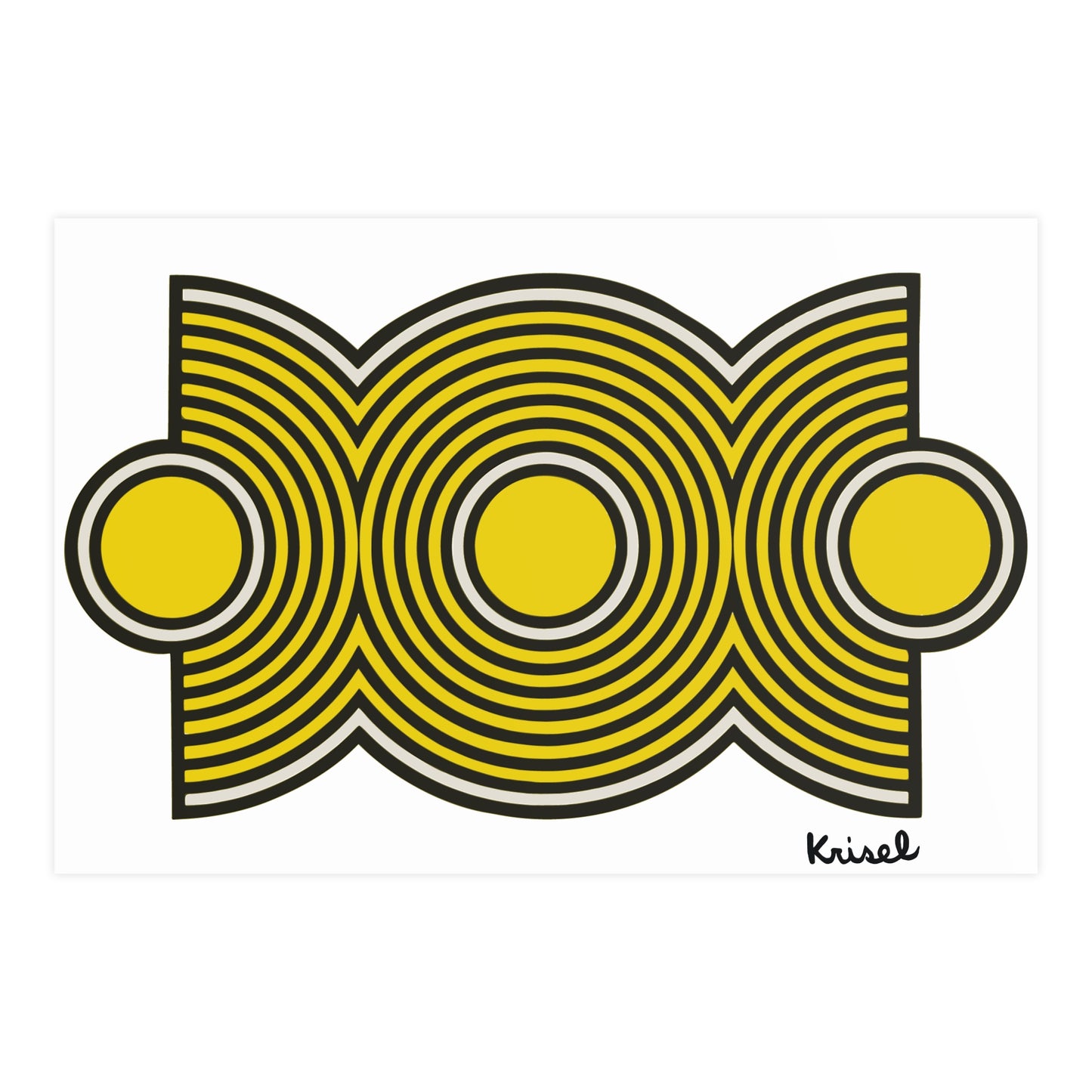 Trio Ripple Yellow Art Print