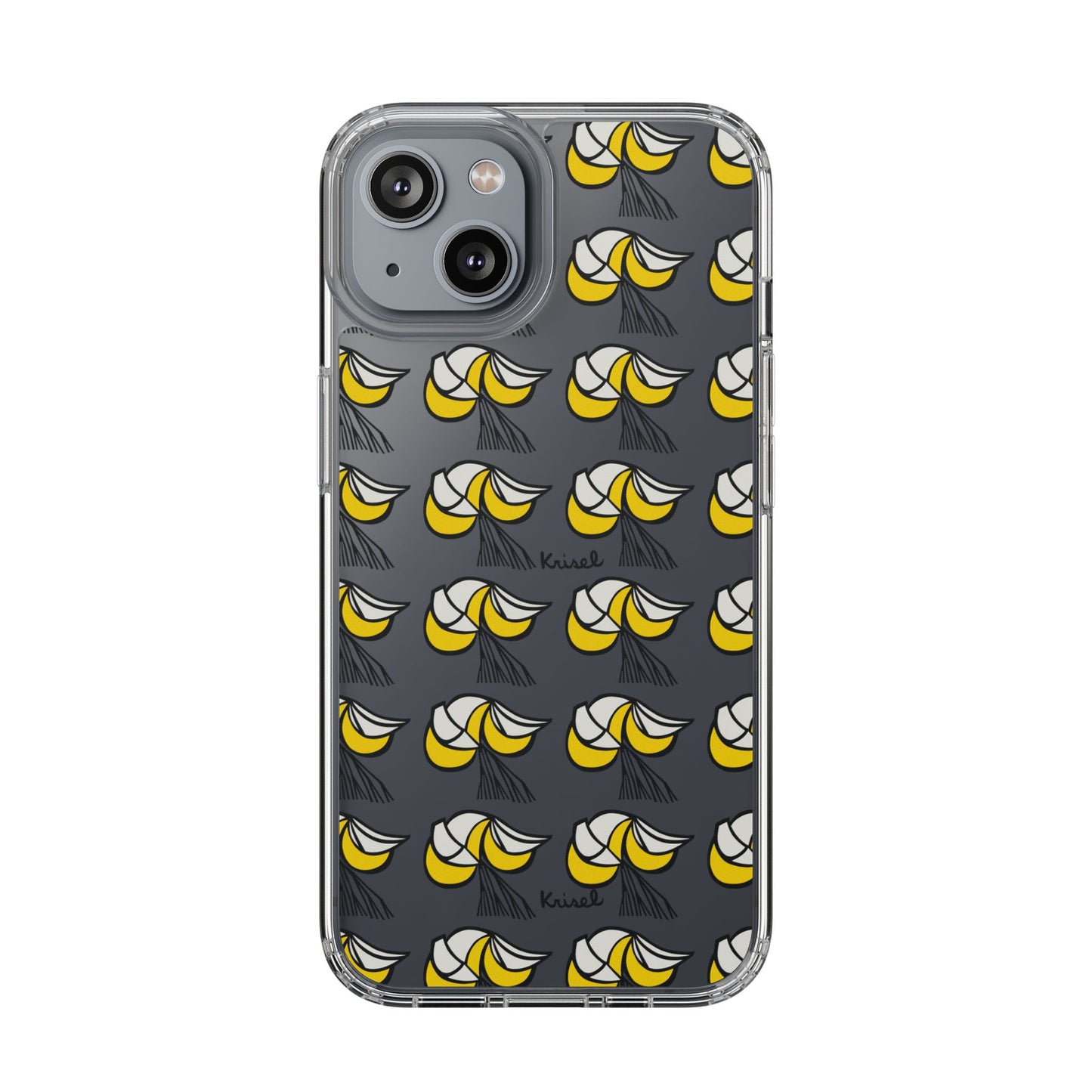 Yellow Crescents Clear Phone Case