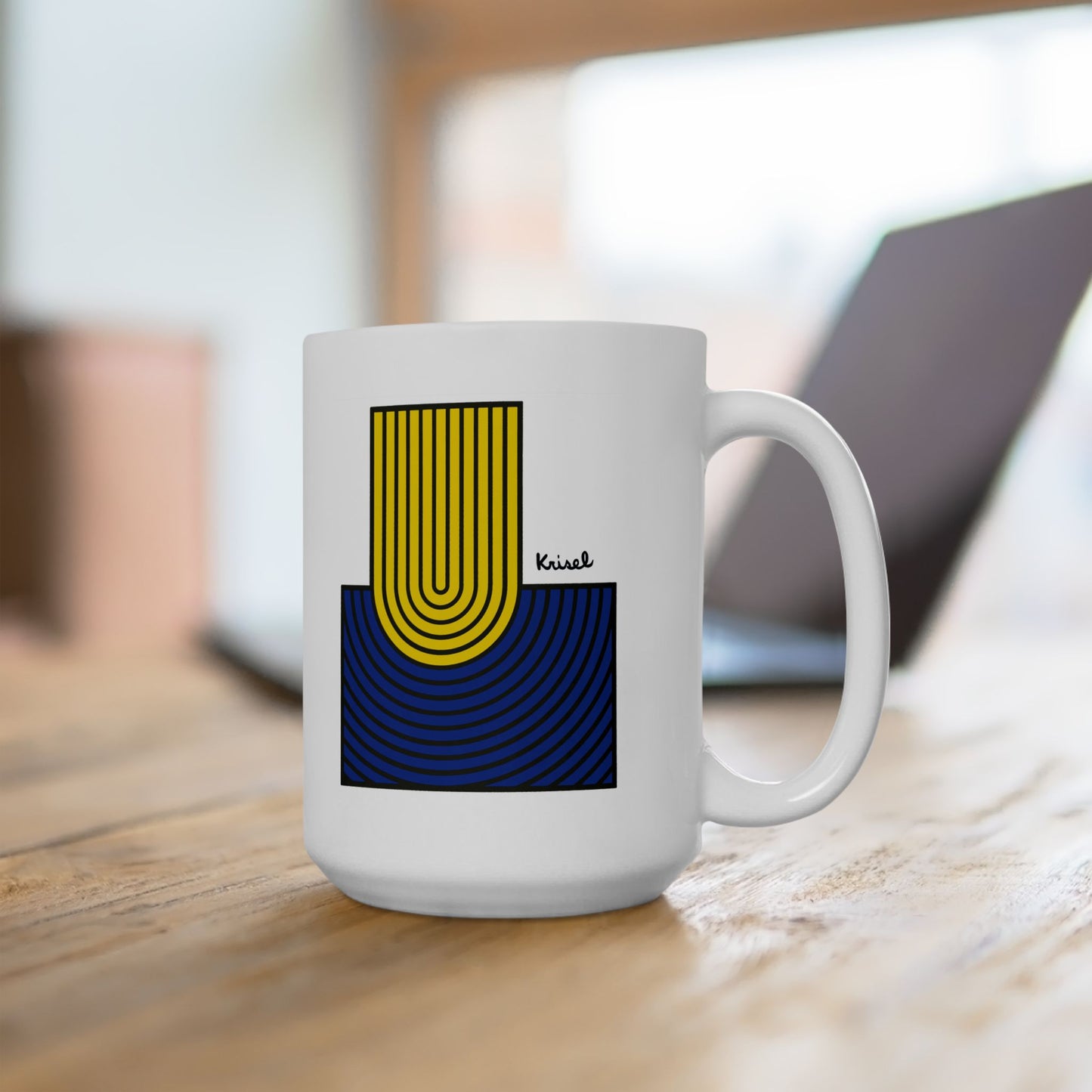 Ripple Form Y/B Ceramic Mug