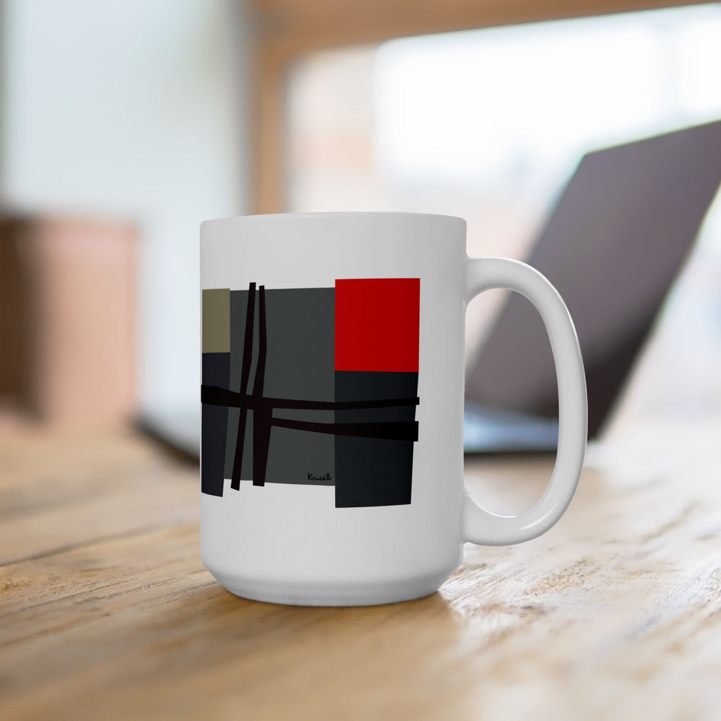 Line & Squares Ceramic Mug