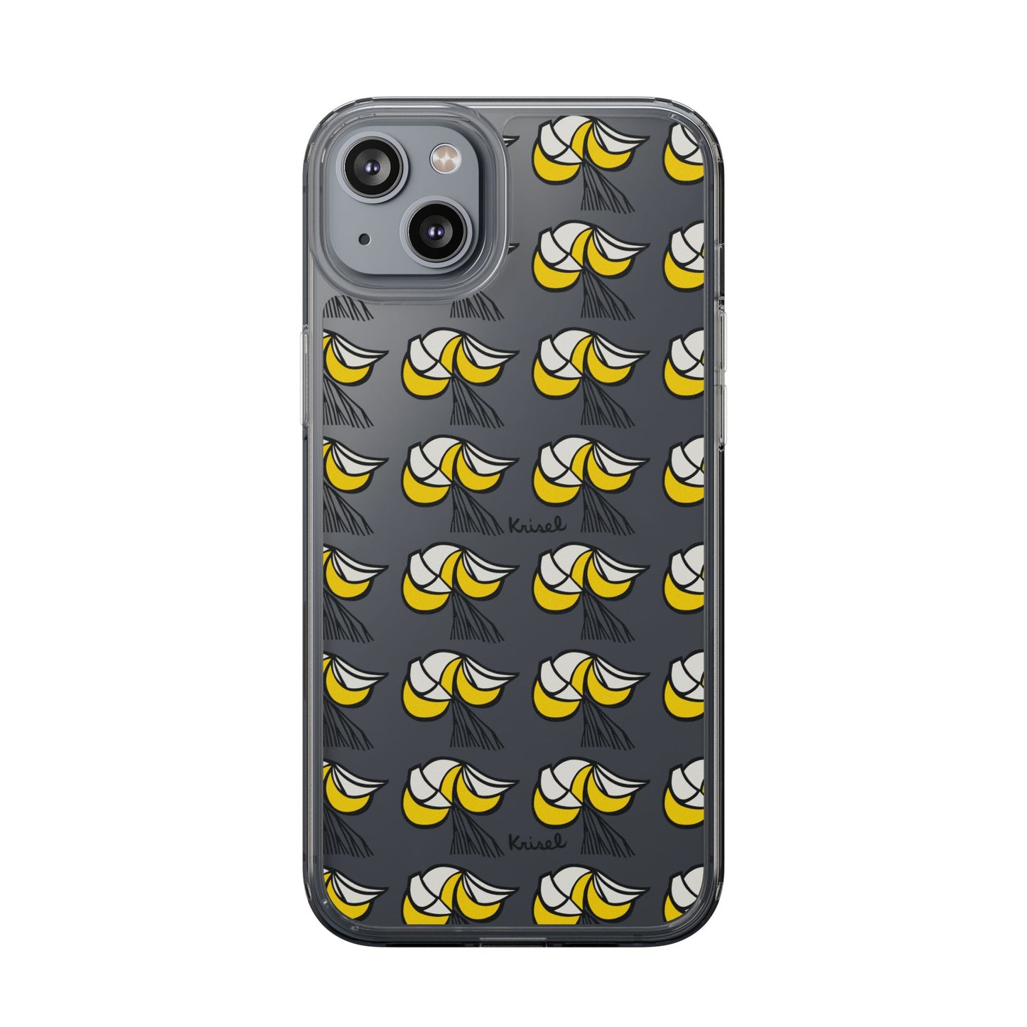 Yellow Crescents Clear Phone Case