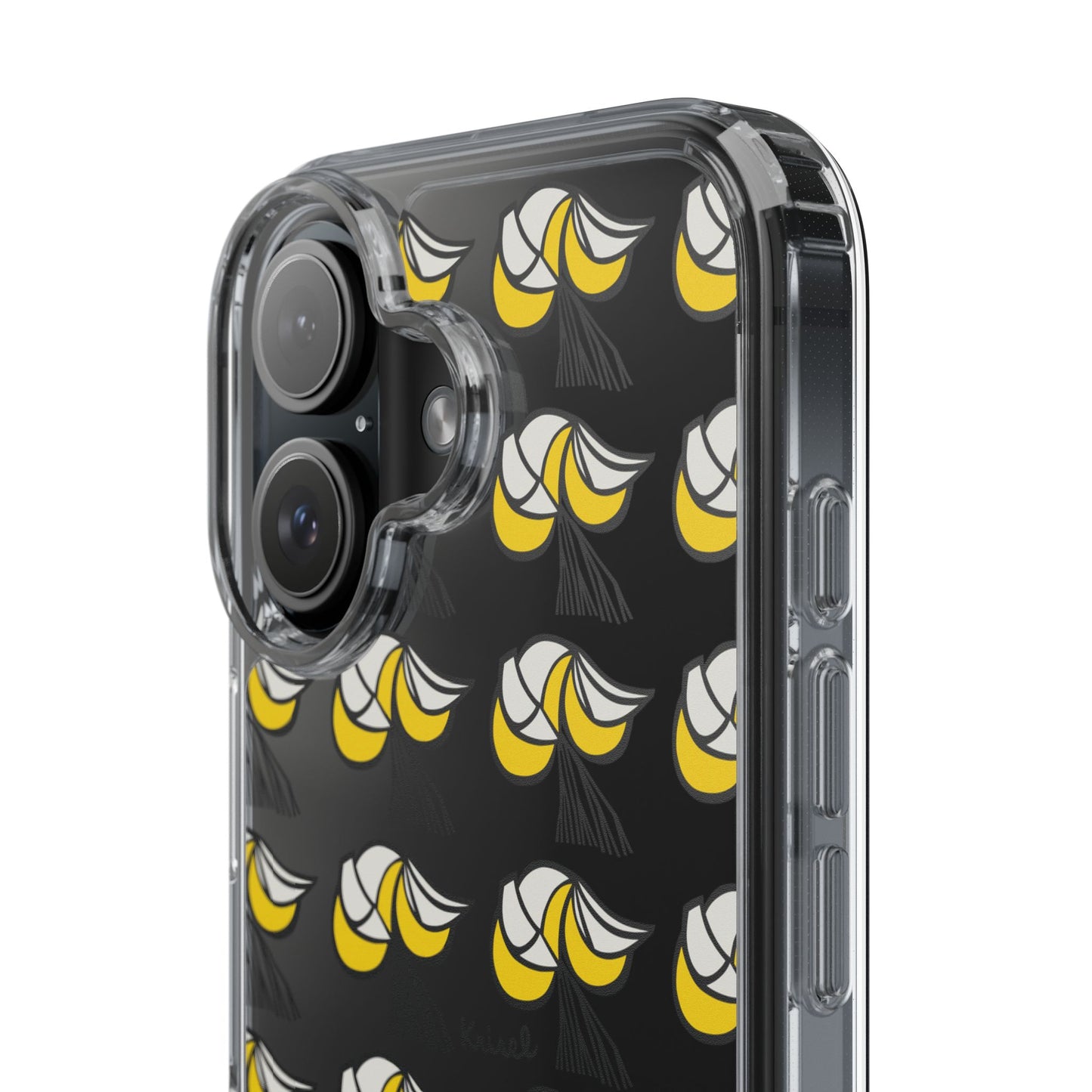 Yellow Crescents Clear Phone Case