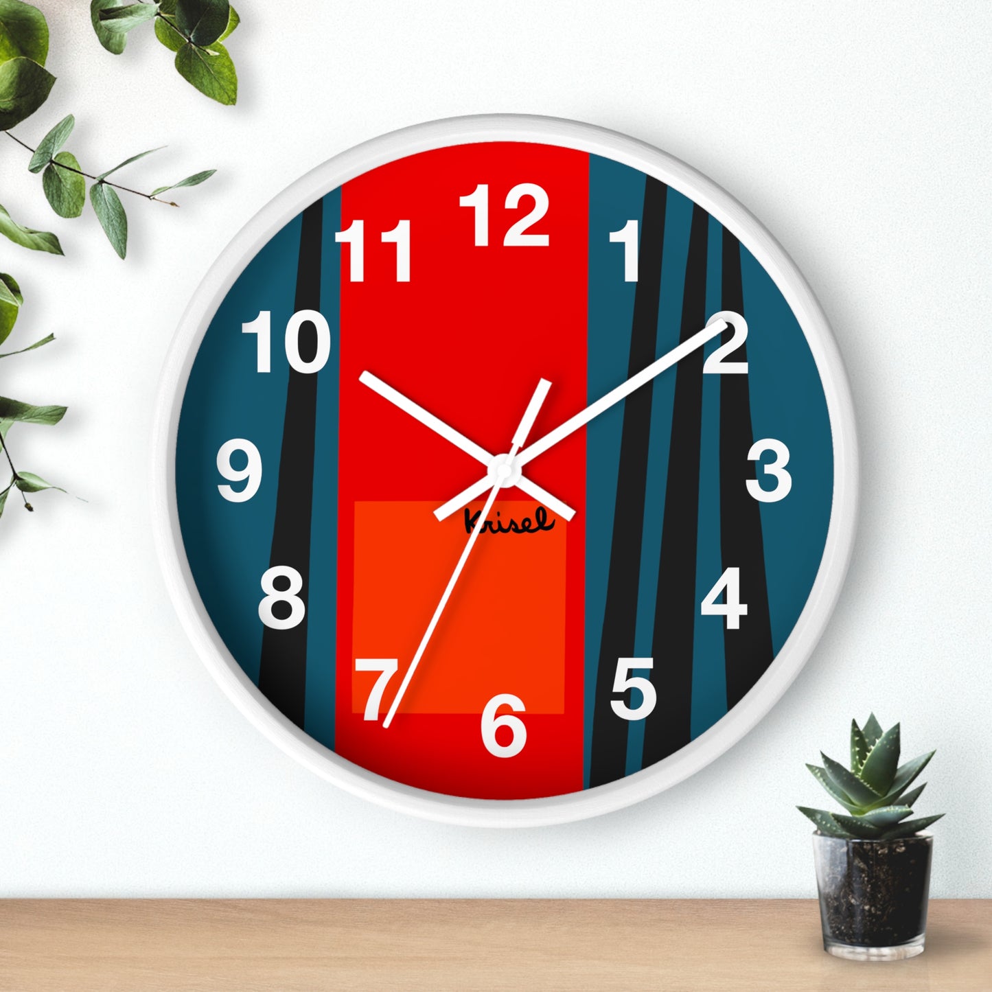 R/B Compass Form Wall Clock