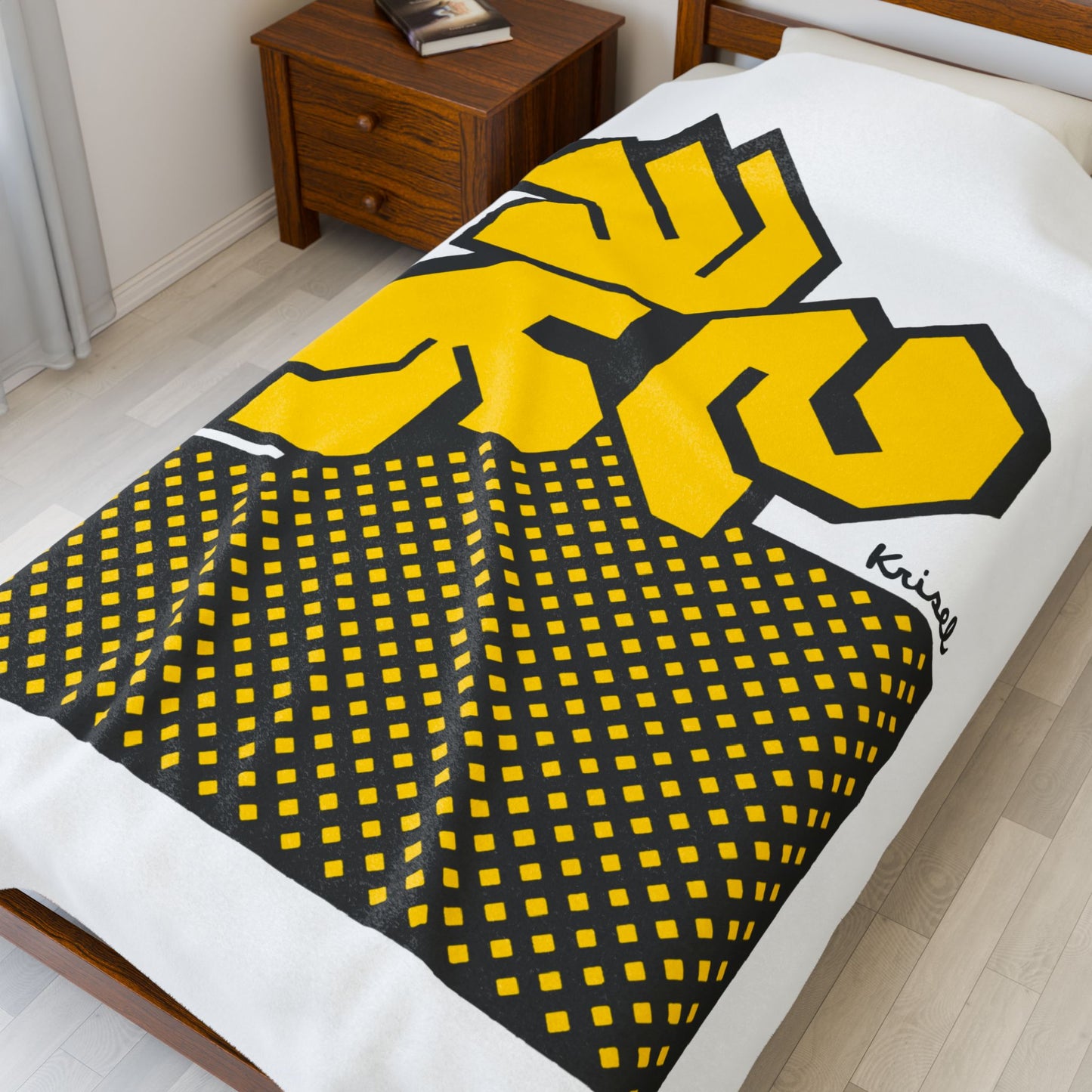 Yellow Net Plush Blanket