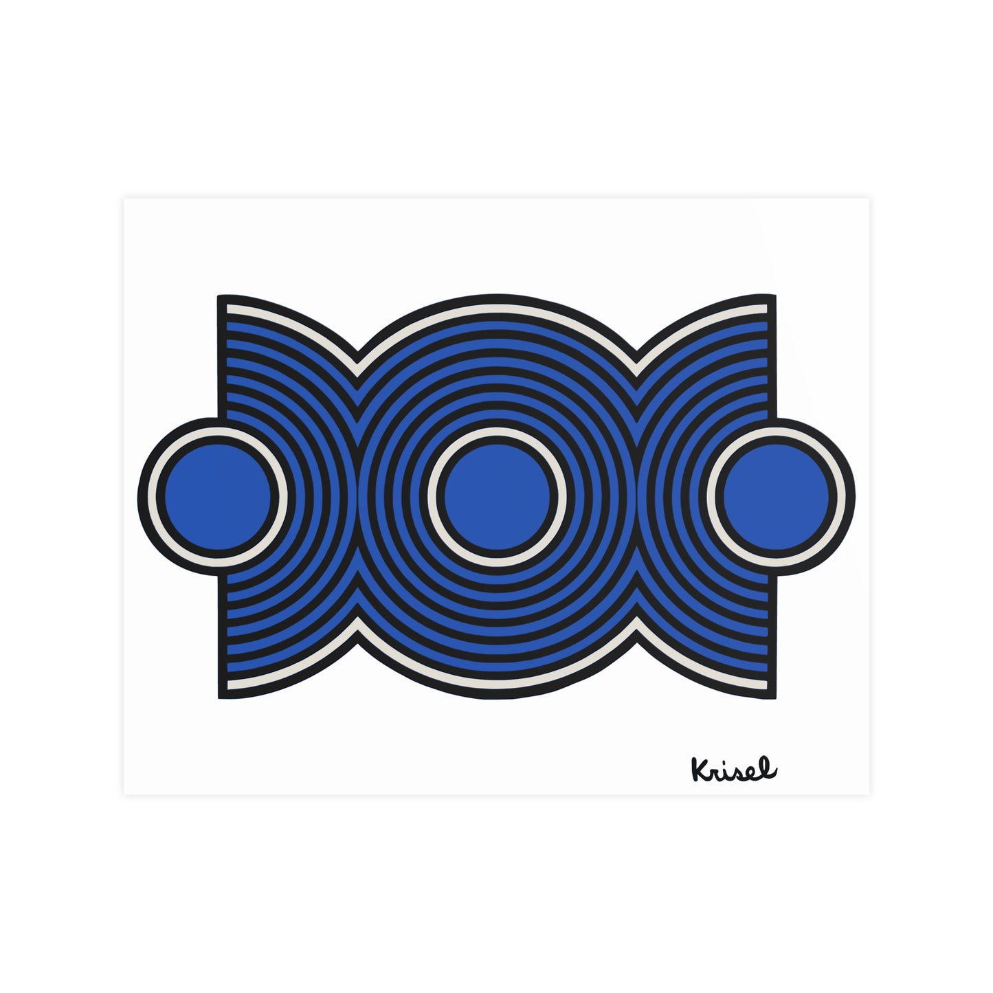 Trio Ripple Blue Art Print