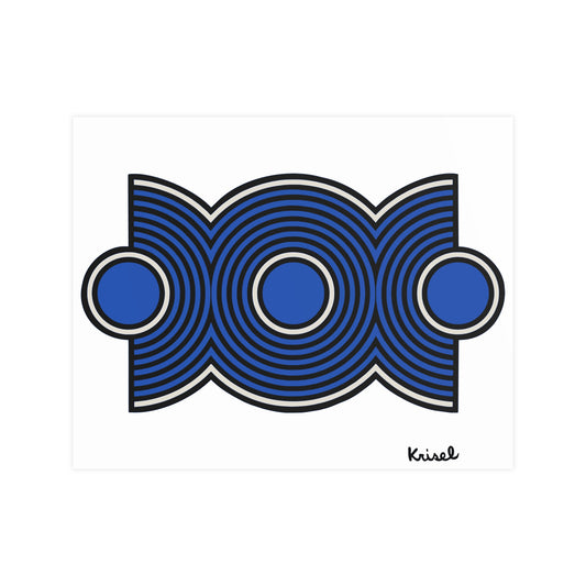 Trio Ripple Blue Art Print