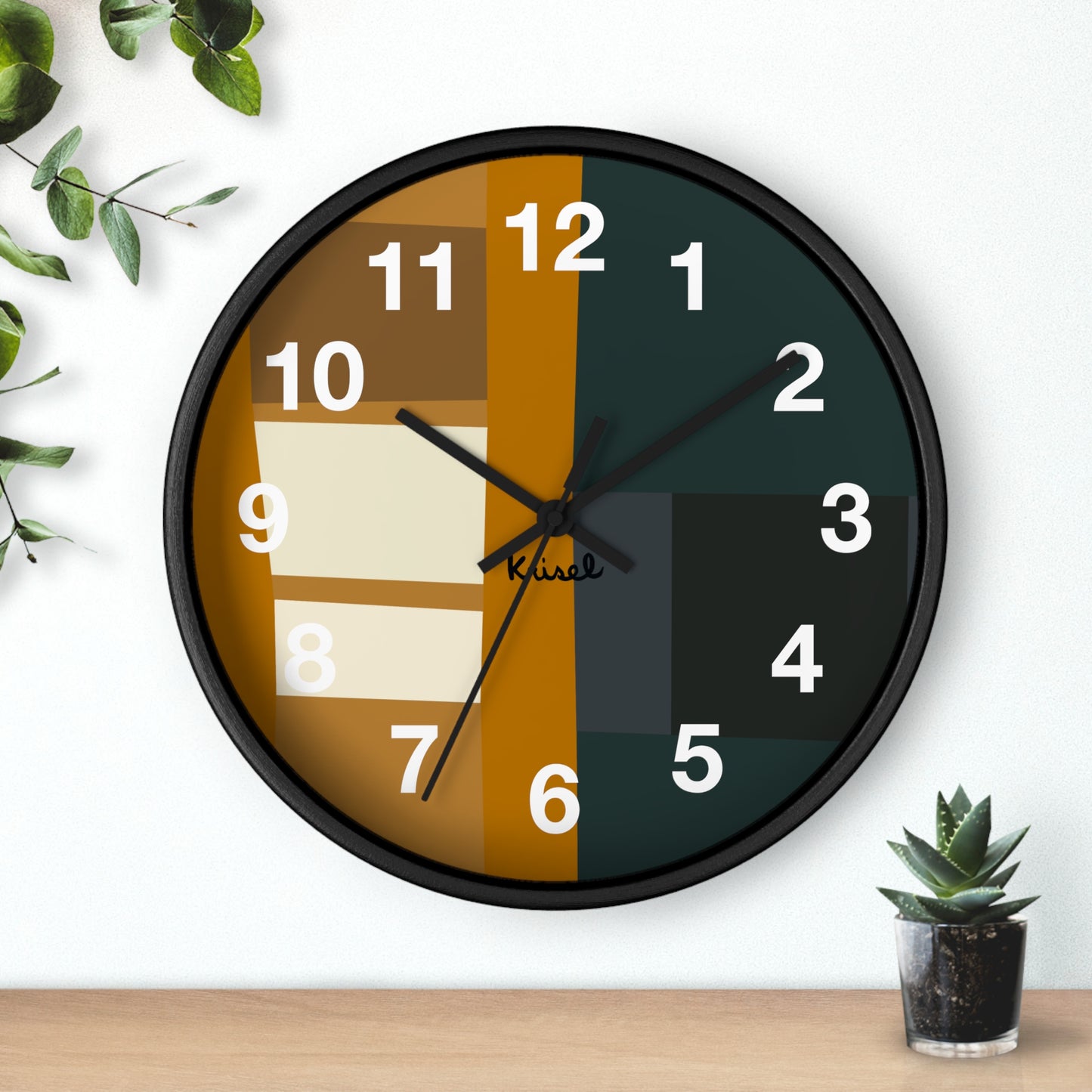 Dark & Light Forms Wall Clock