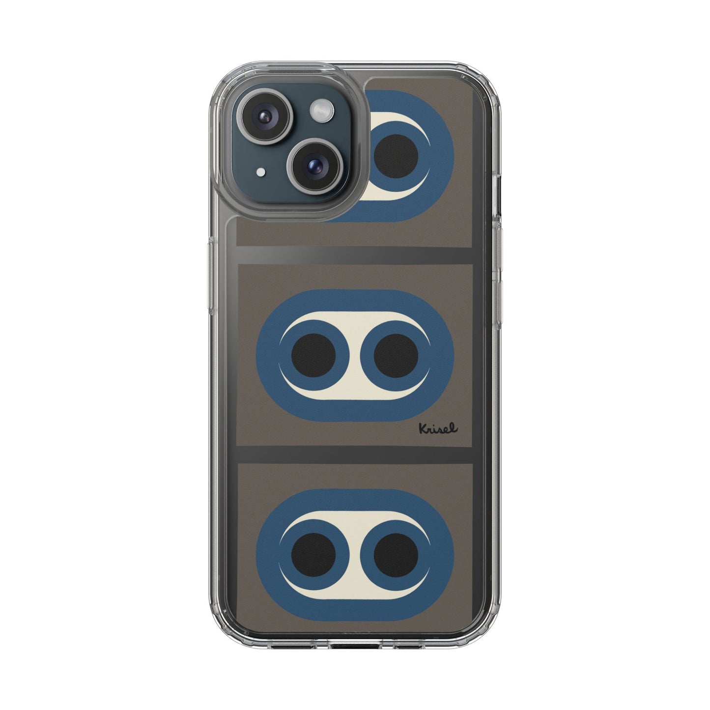 Blue Circles Clear Phone Case