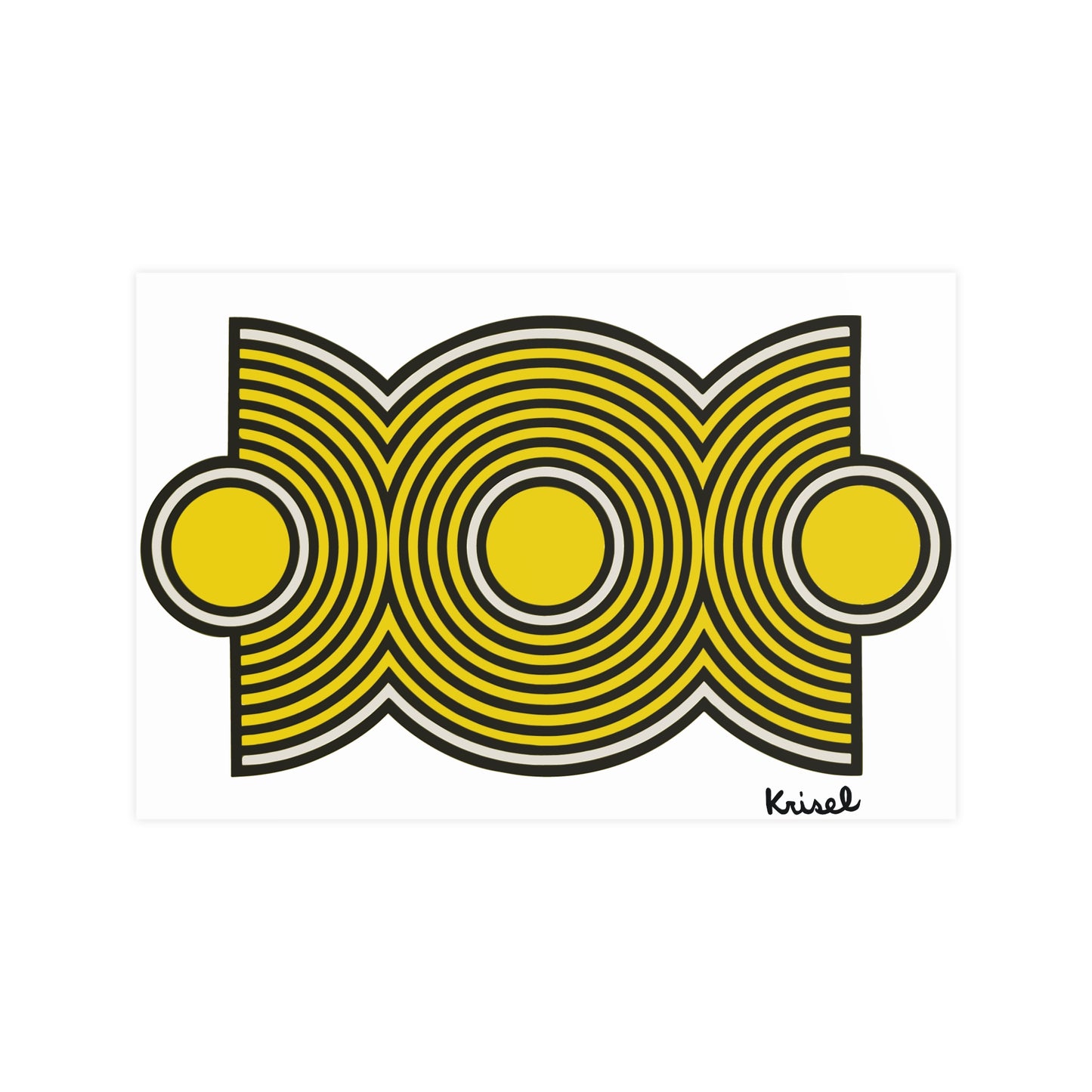 Trio Ripple Yellow Art Print