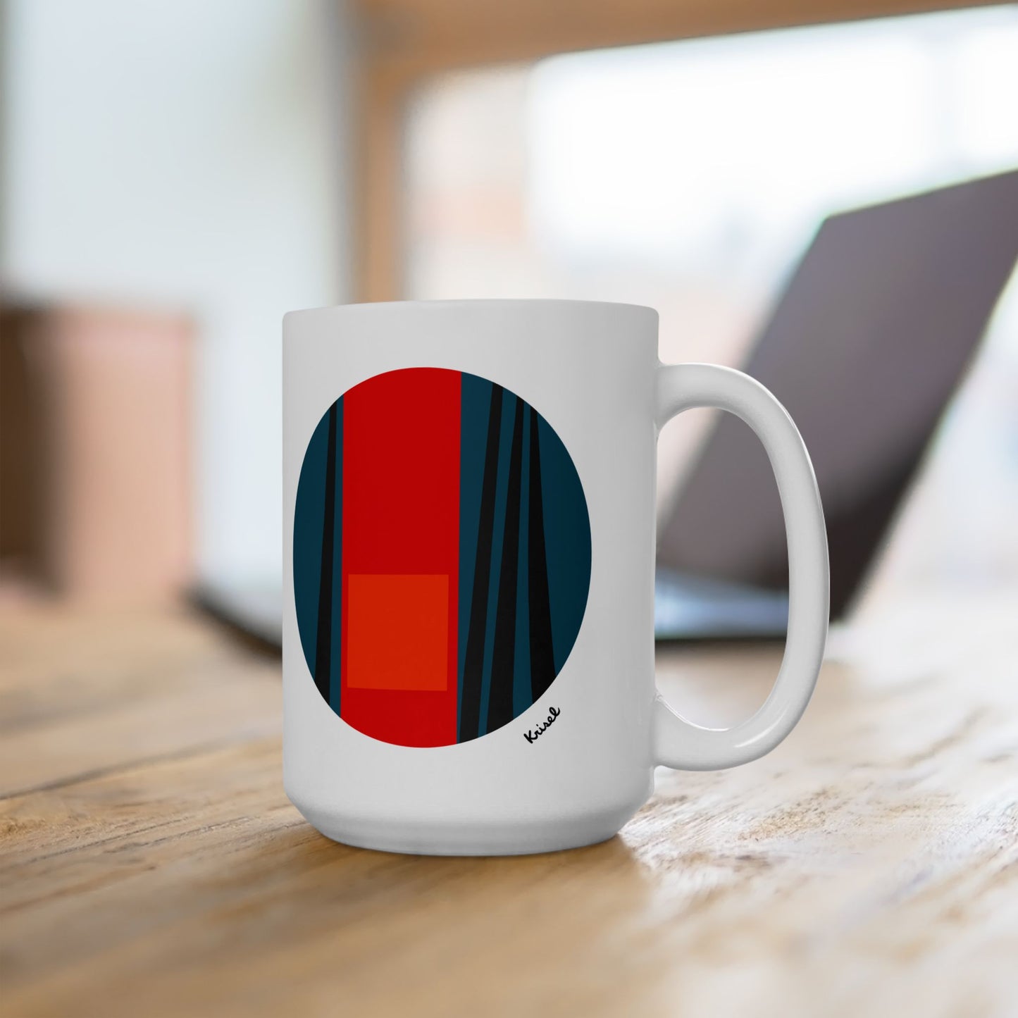 R/B Compass Form Ceramic Mug