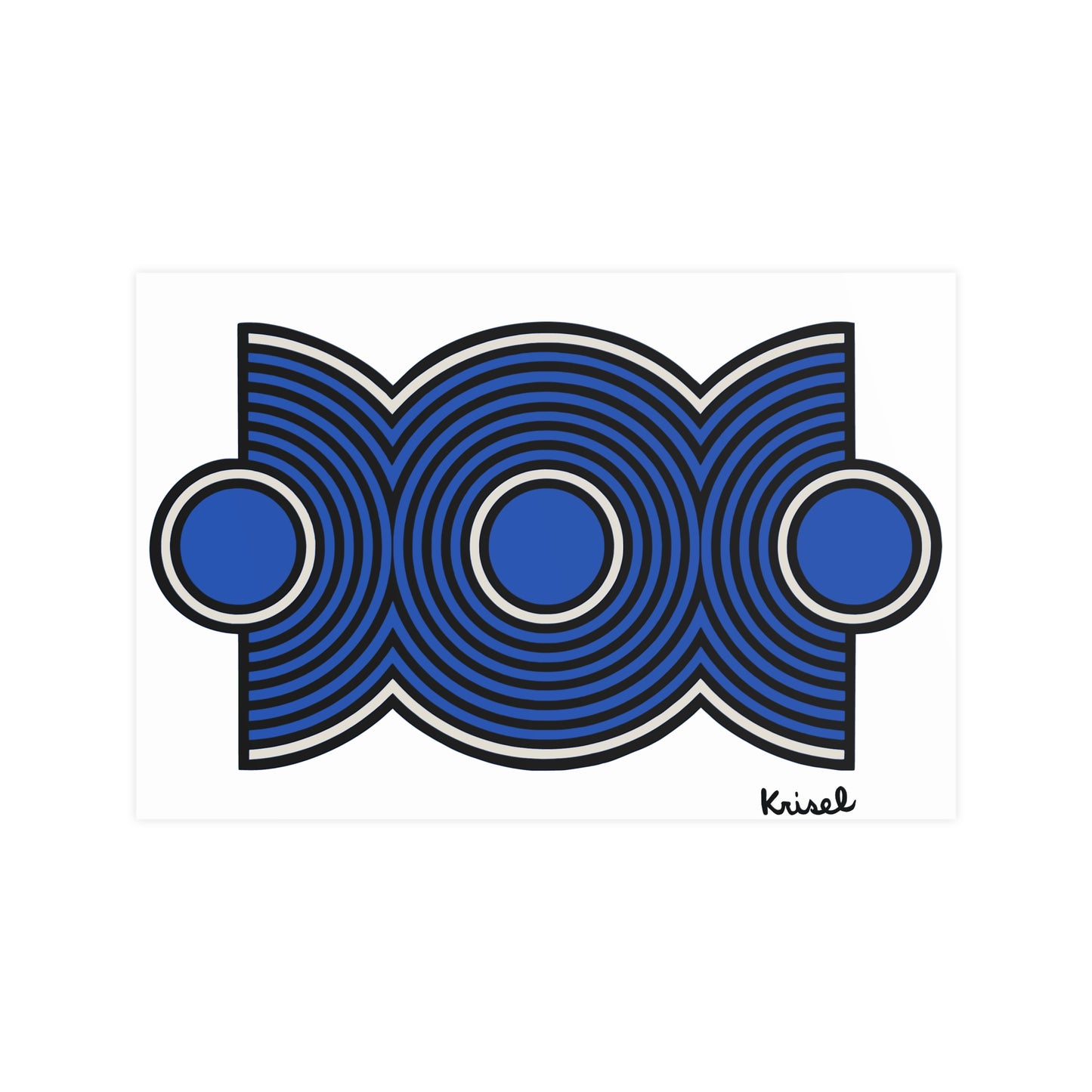 Trio Ripple Blue Art Print