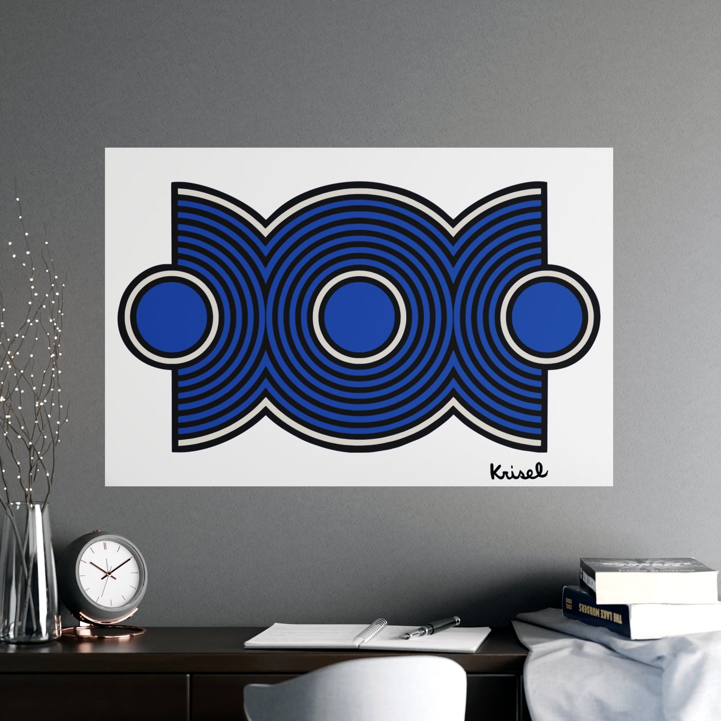 Trio Ripple Blue Art Print