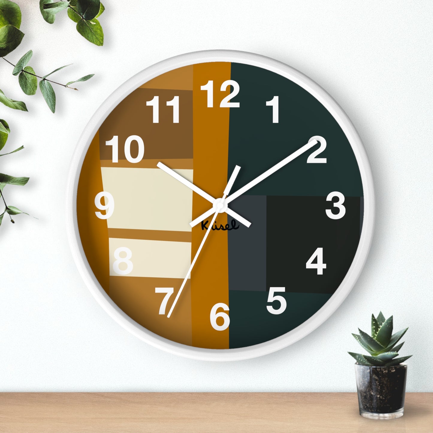 Dark & Light Forms Wall Clock