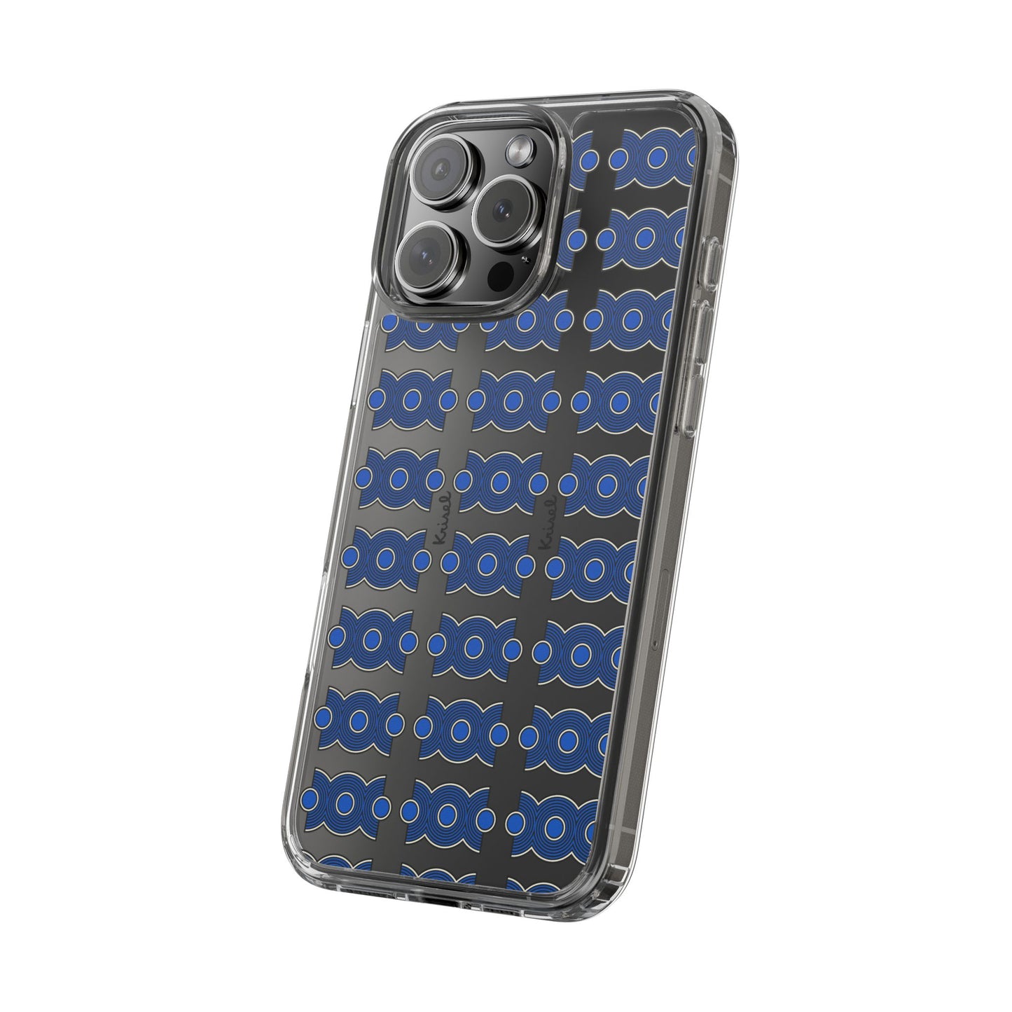 Trio Form Blue Clear Phone Case