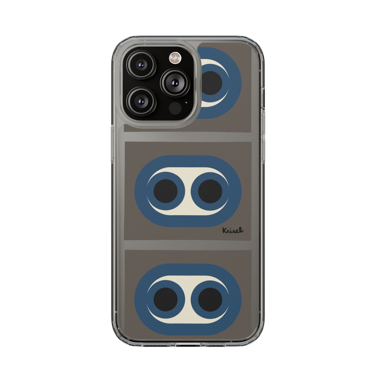 Blue Circles Clear Phone Case