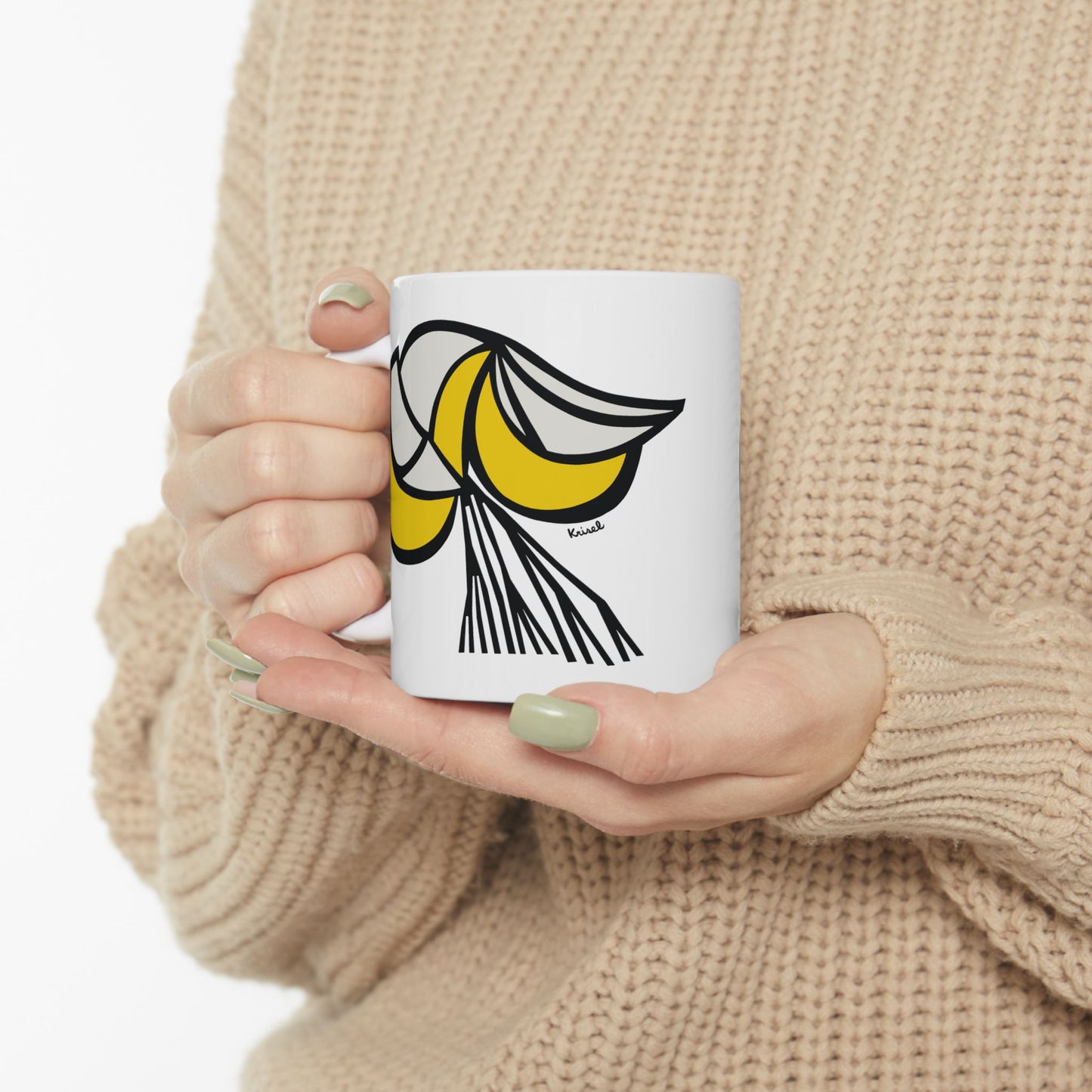 Yellow Crescents Ceramic Mug