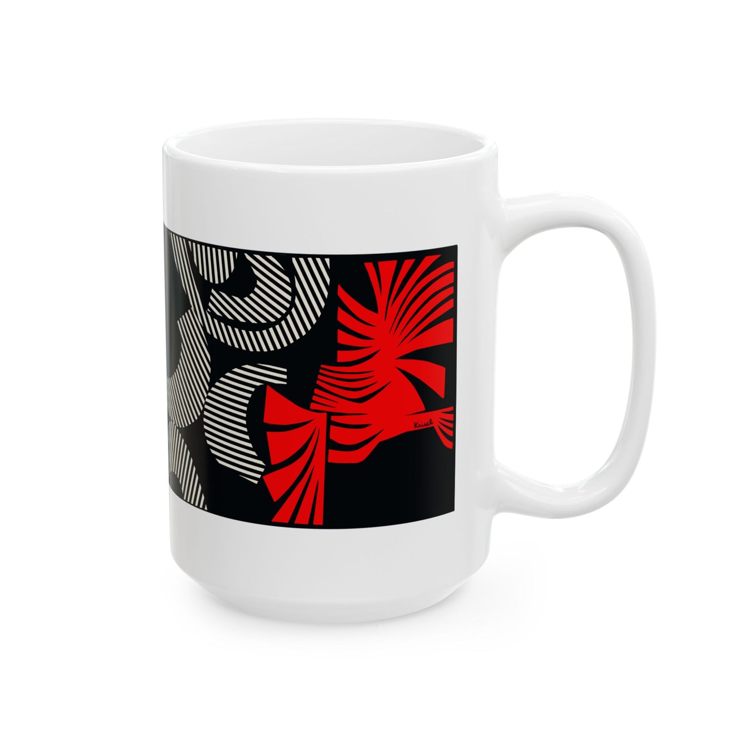 Red Flurry Ceramic Mug