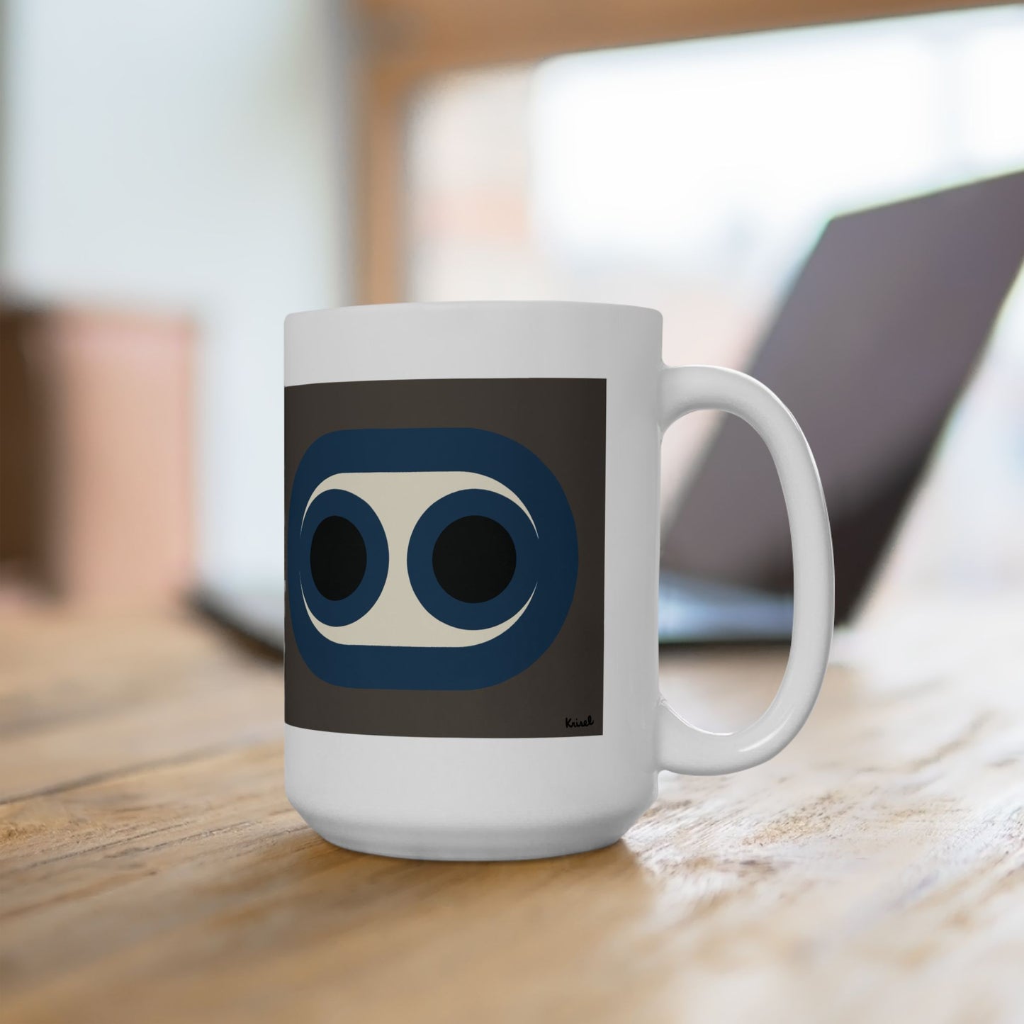 Blue Circles Ceramic Mug