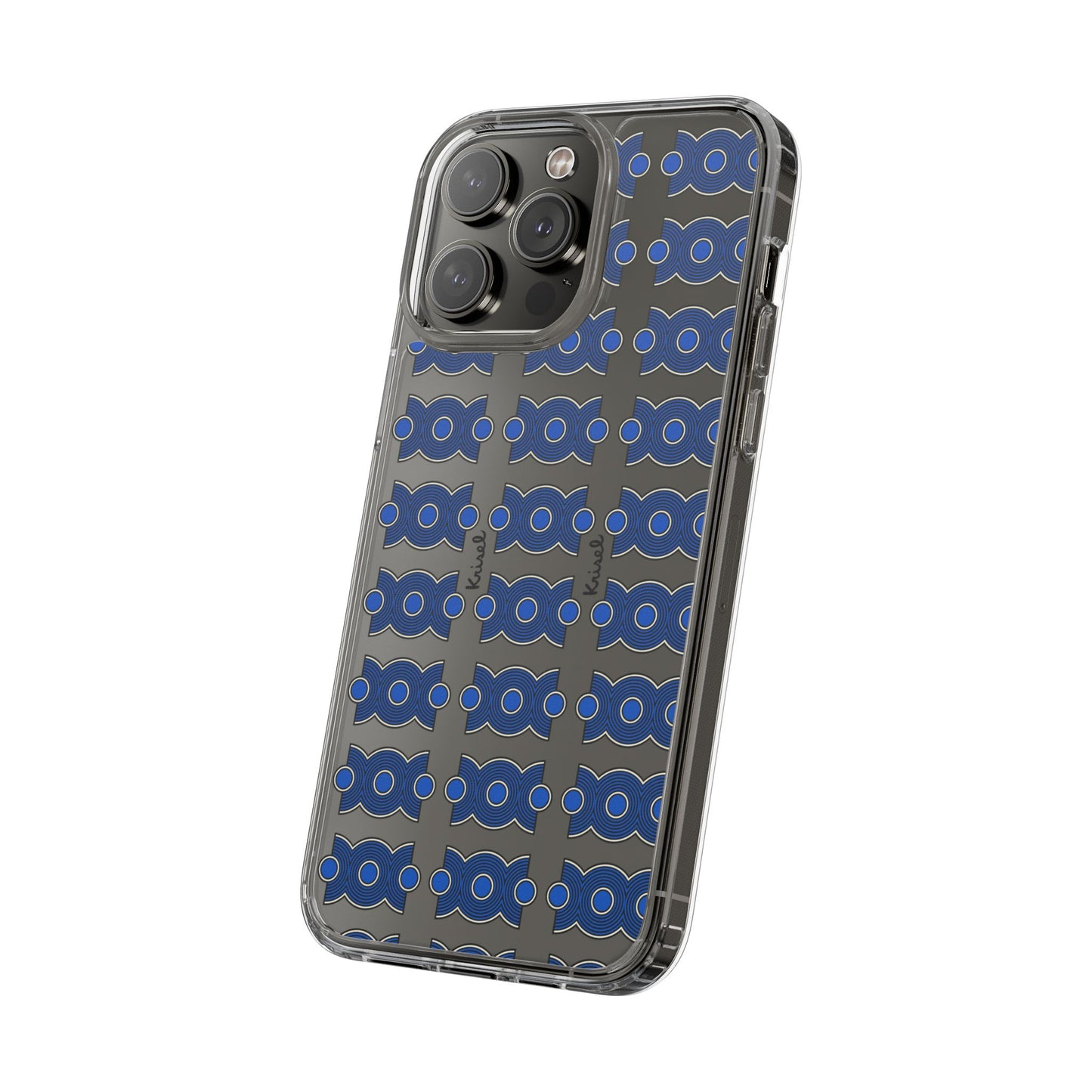 Trio Form Blue Clear Phone Case