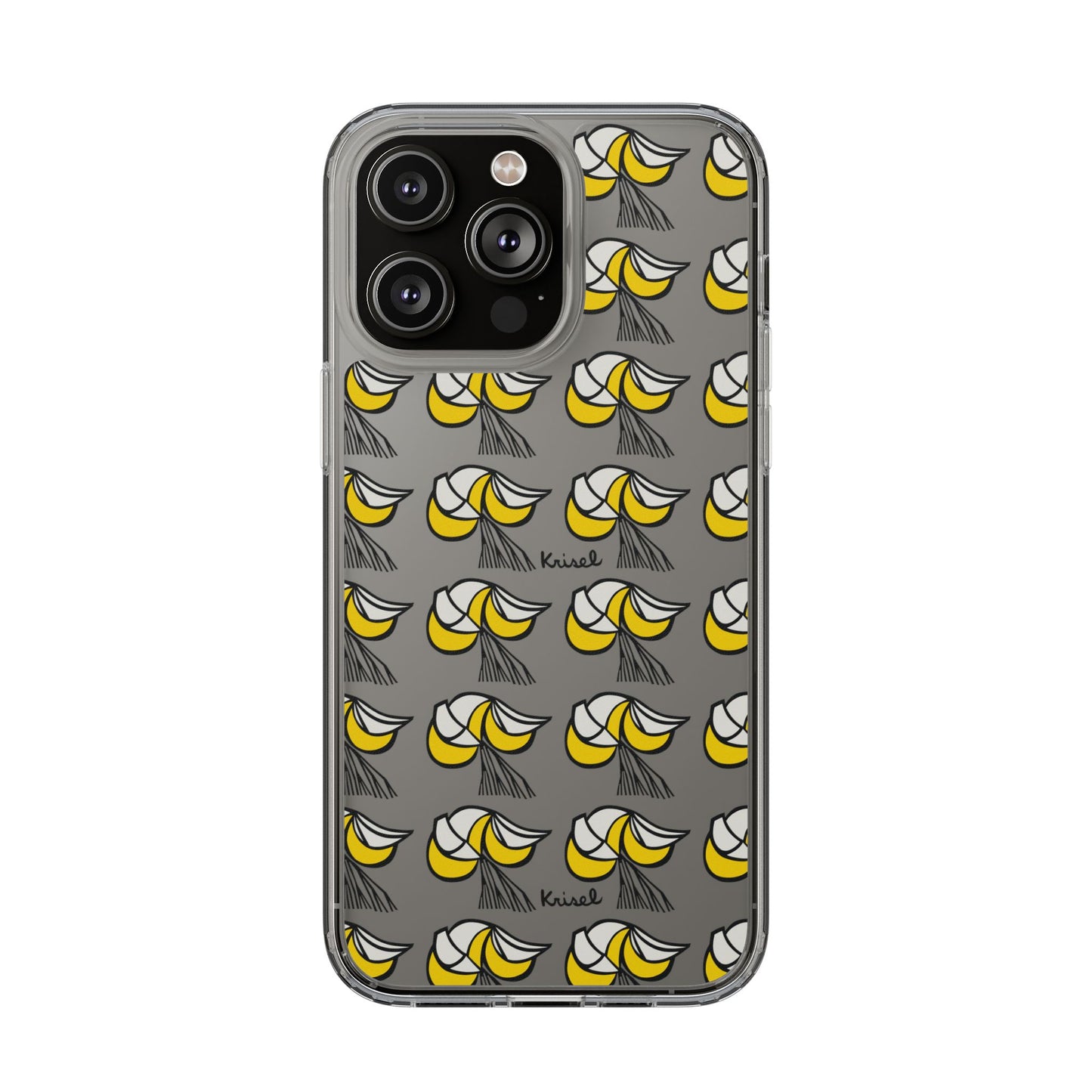 Yellow Crescents Clear Phone Case