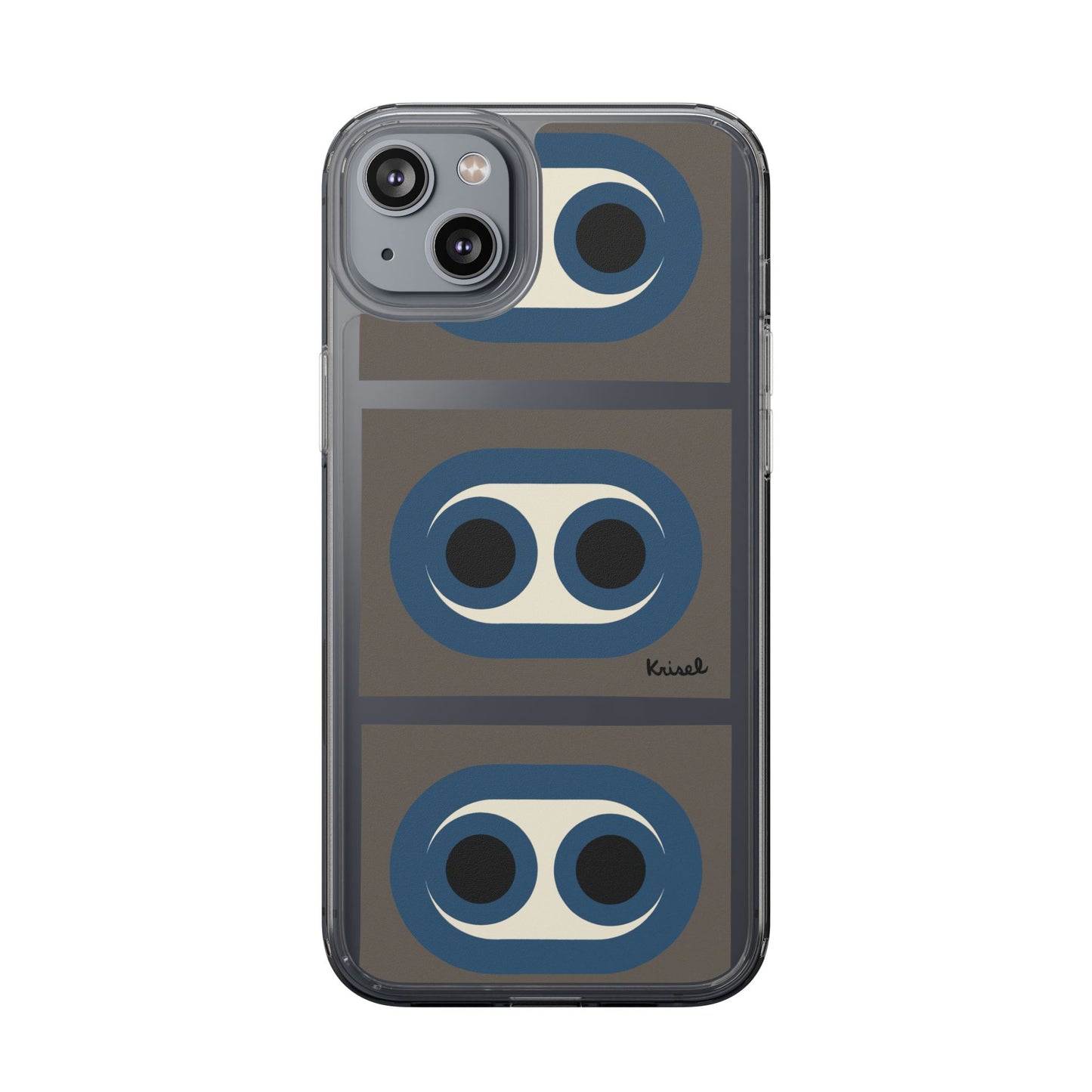 Blue Circles Clear Phone Case