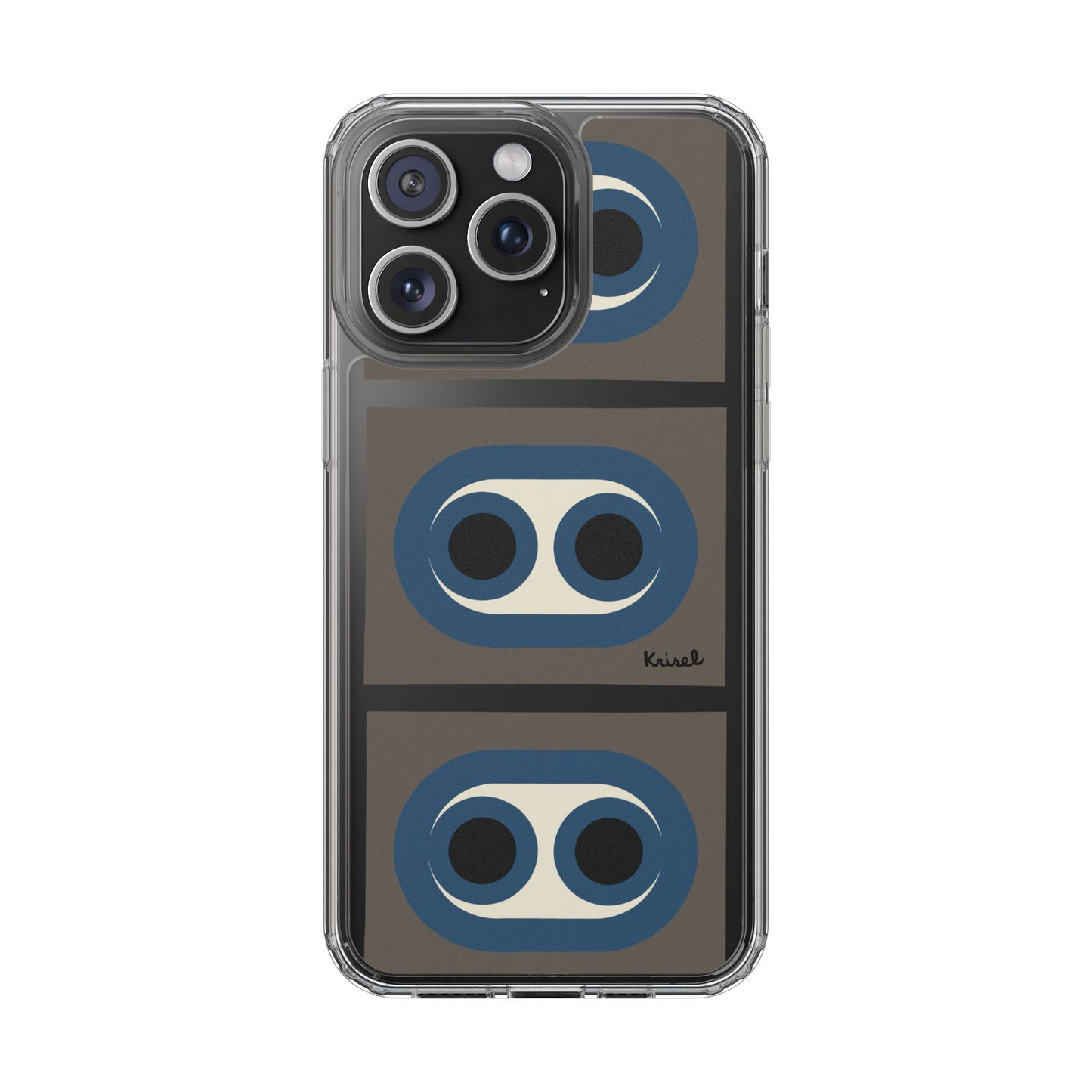 Blue Circles Clear Phone Case