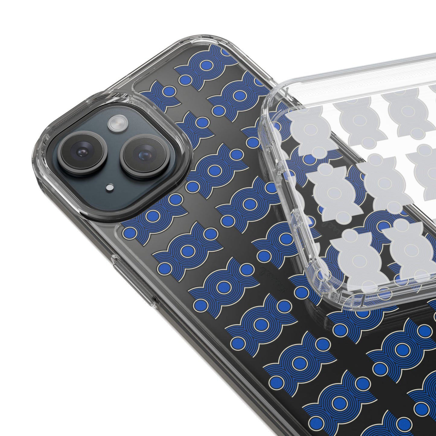 Trio Form Blue Clear Phone Case