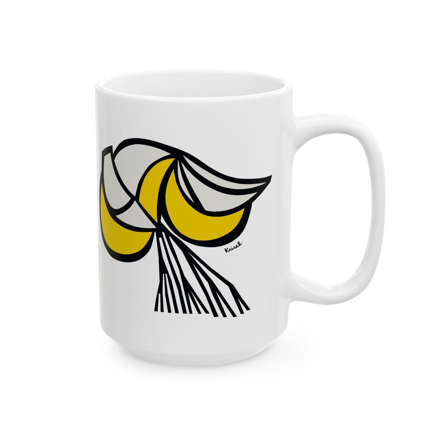 Yellow Crescents Ceramic Mug