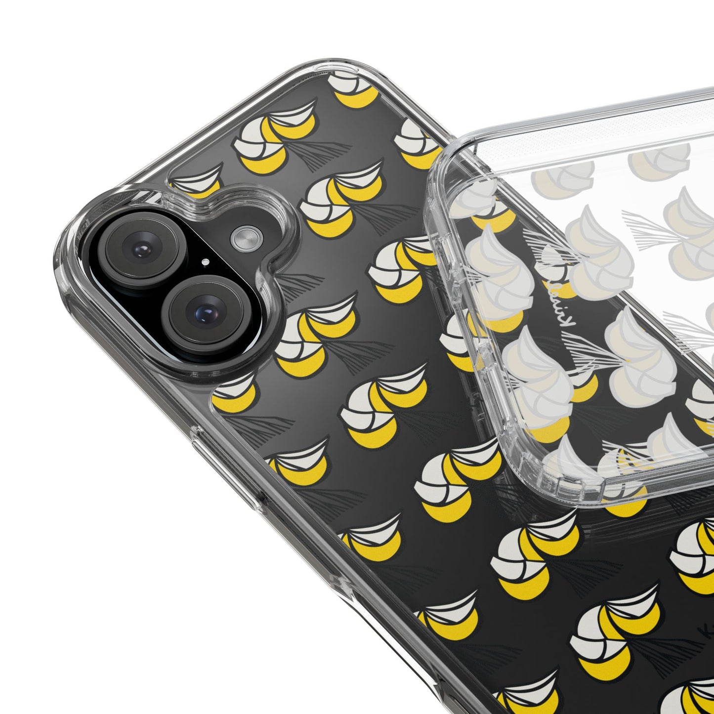 Yellow Crescents Clear Phone Case