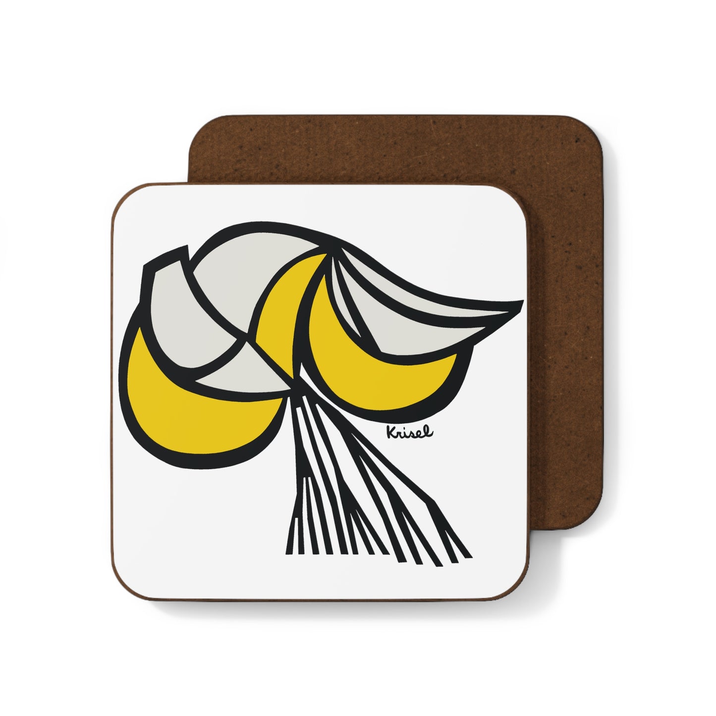 Yellow Crescents Coaster