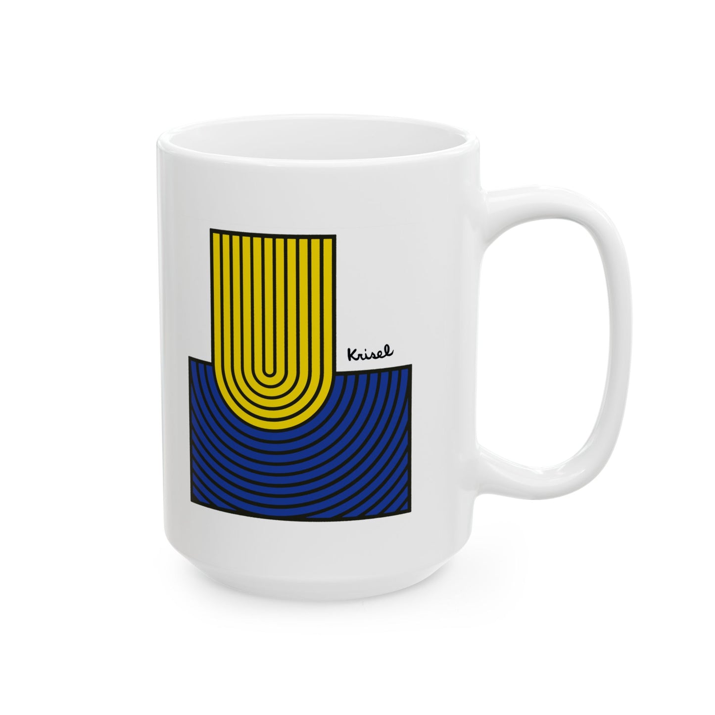 Ripple Form Y/B Ceramic Mug