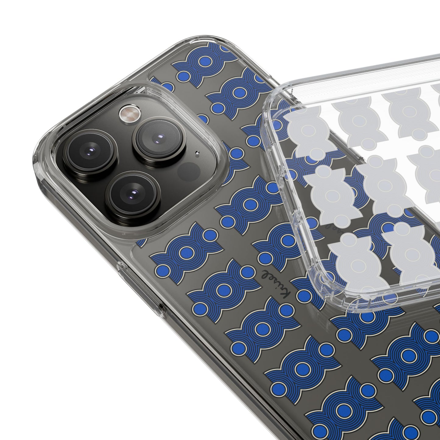 Trio Form Blue Clear Phone Case