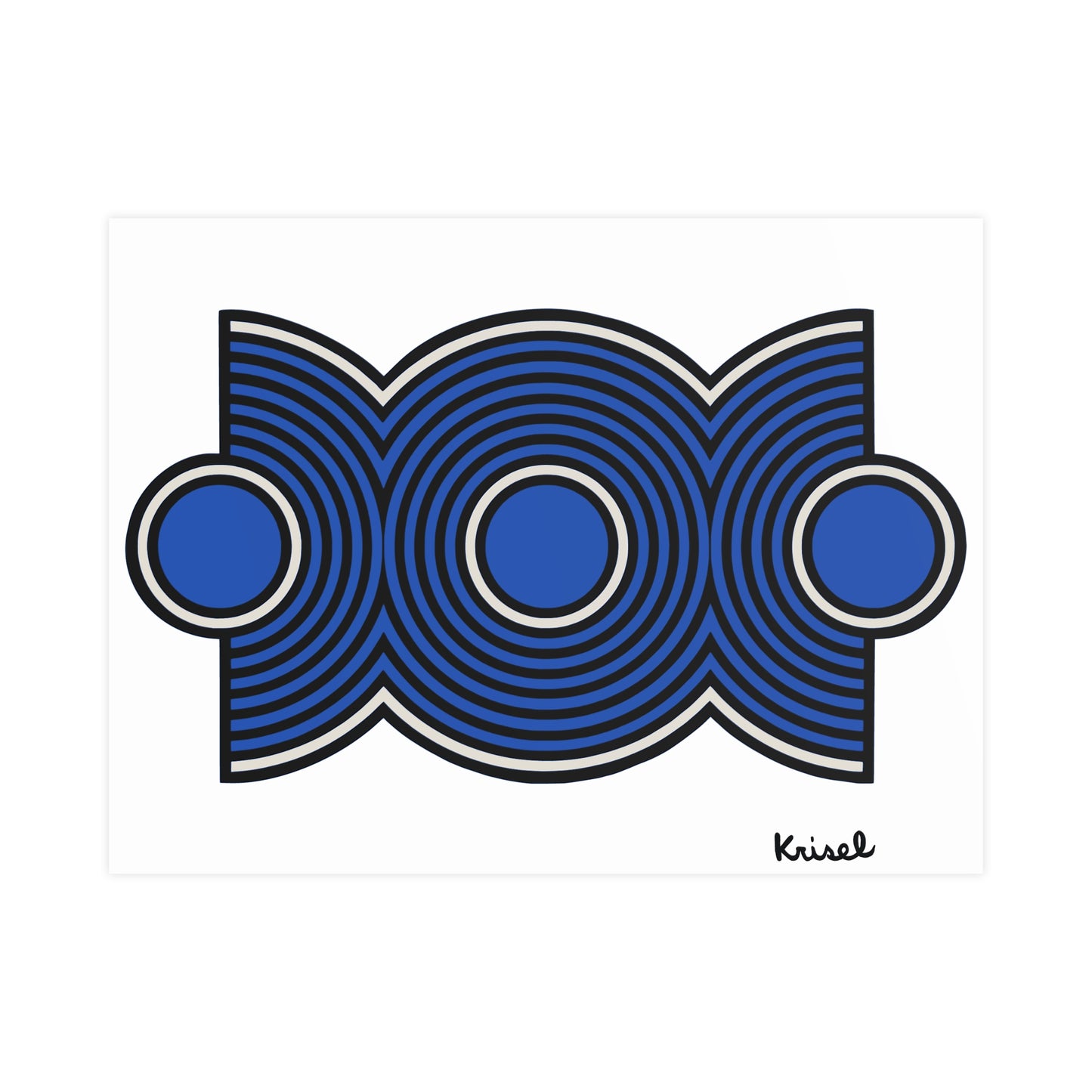 Trio Ripple Blue Art Print