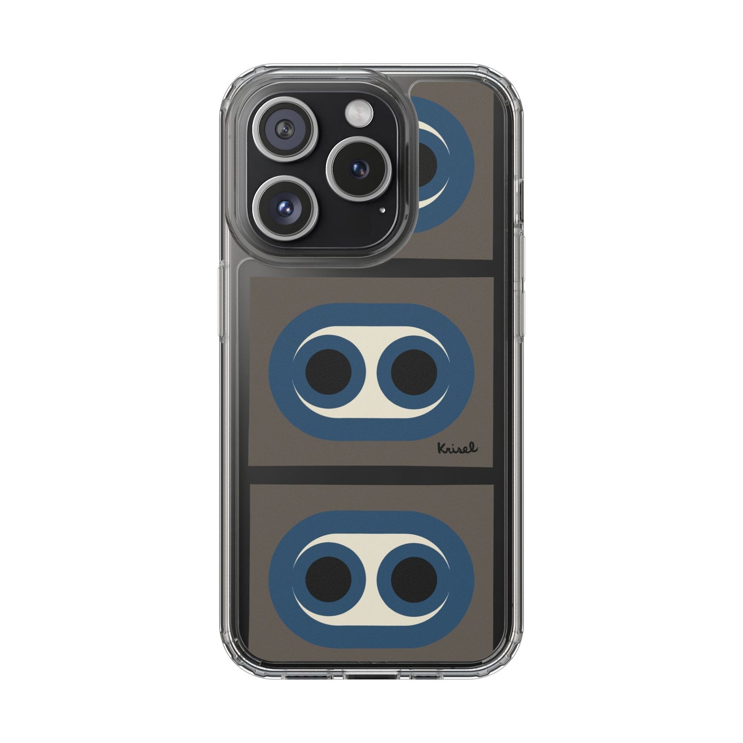 Blue Circles Clear Phone Case