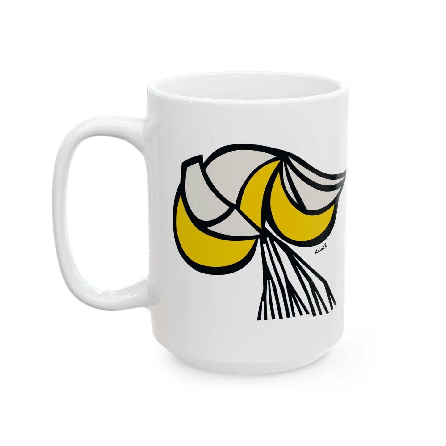 Yellow Crescents Ceramic Mug