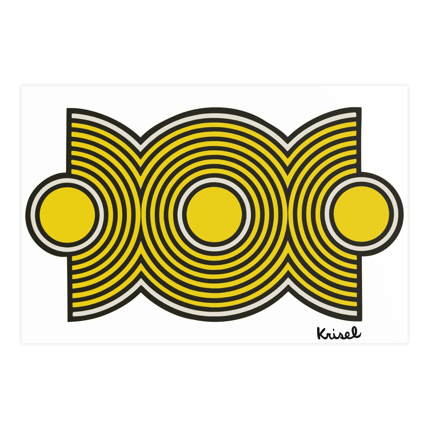 Trio Ripple Yellow Art Print