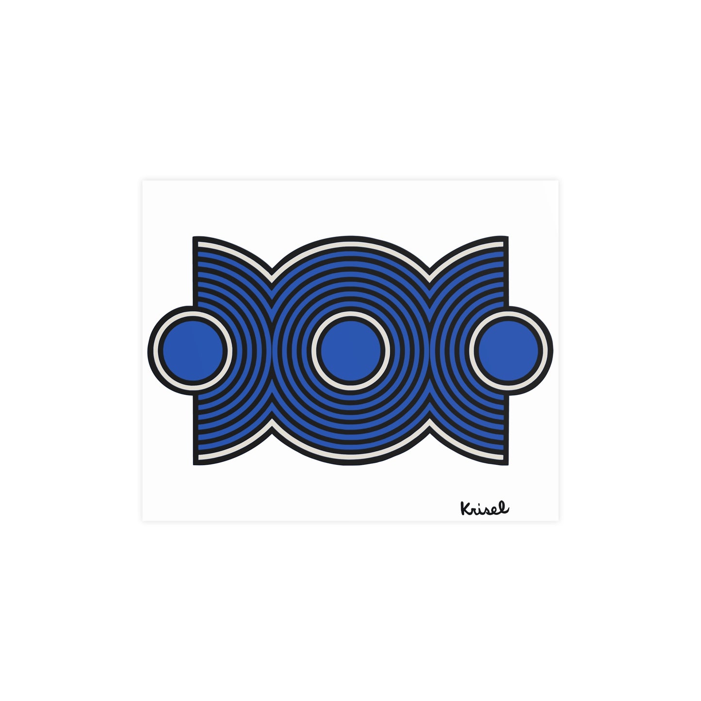 Trio Ripple Blue Art Print