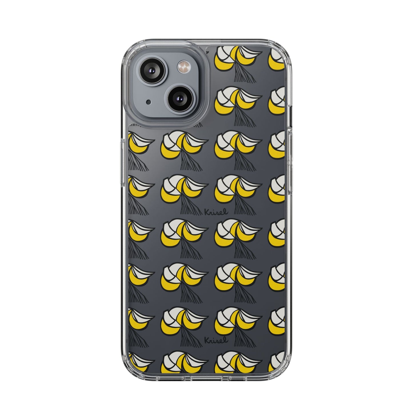 Yellow Crescents Clear Phone Case