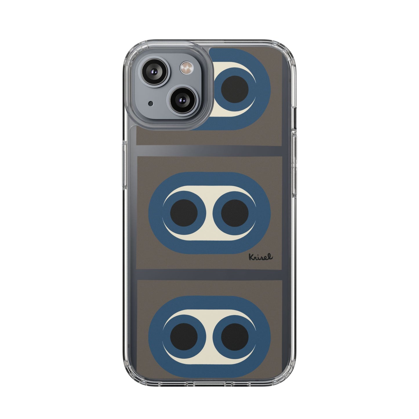 Blue Circles Clear Phone Case