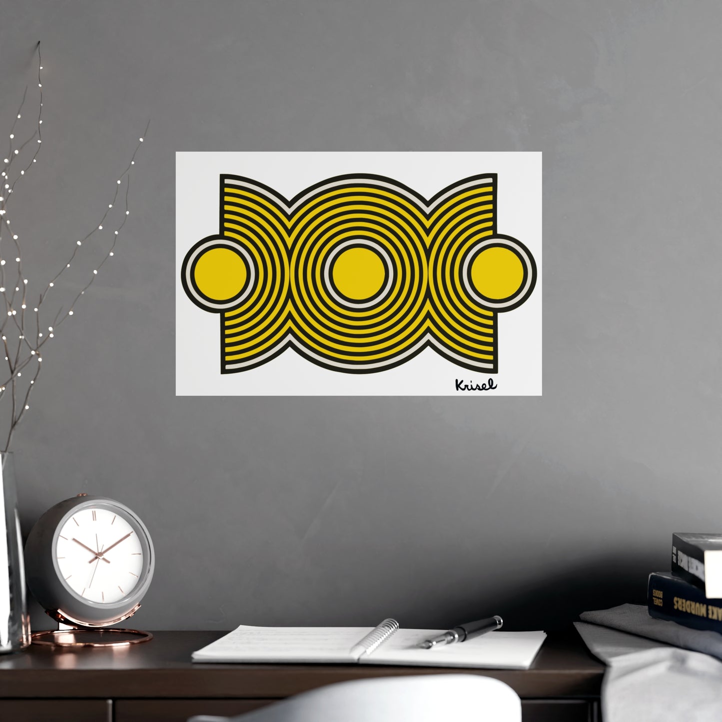 Trio Ripple Yellow Art Print