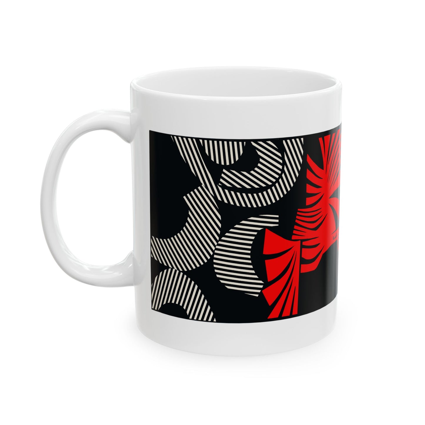 Red Flurry Ceramic Mug