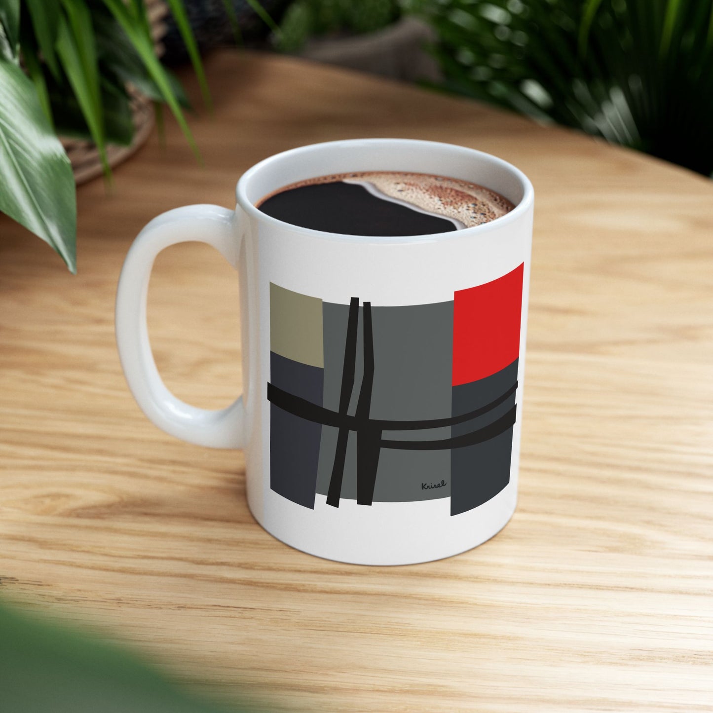 Line & Squares Ceramic Mug