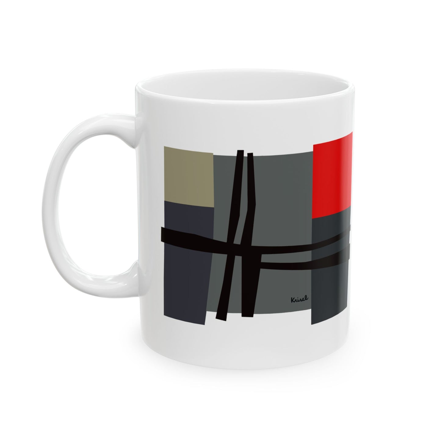 Line & Squares Ceramic Mug