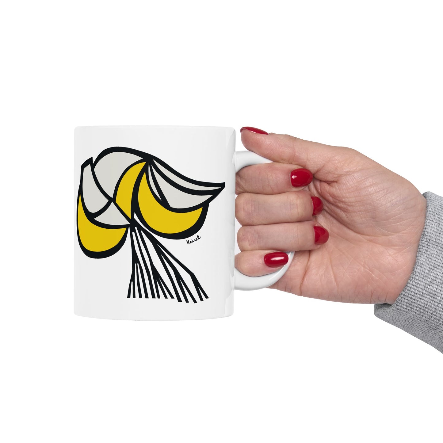 Yellow Crescents Ceramic Mug