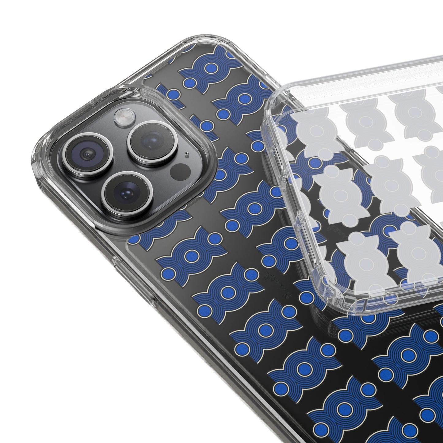 Trio Form Blue Clear Phone Case