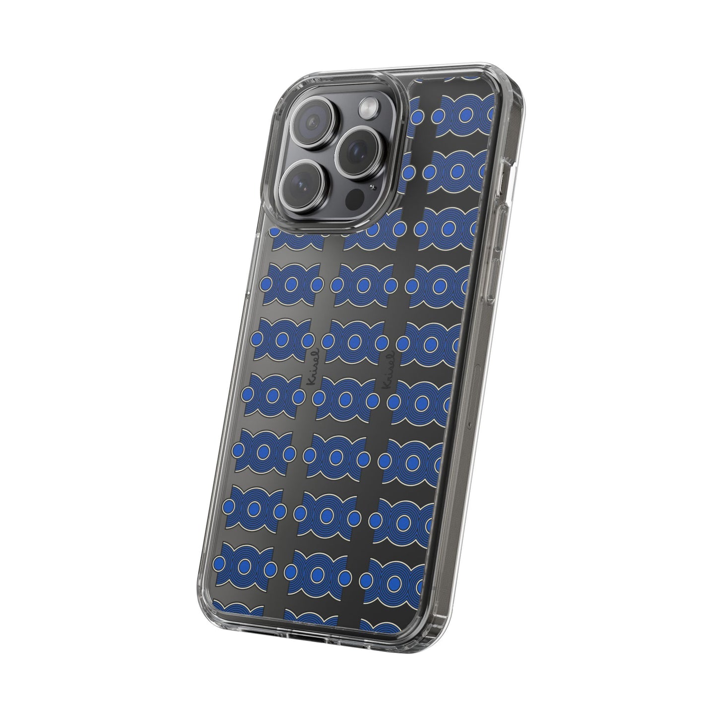 Trio Form Blue Clear Phone Case