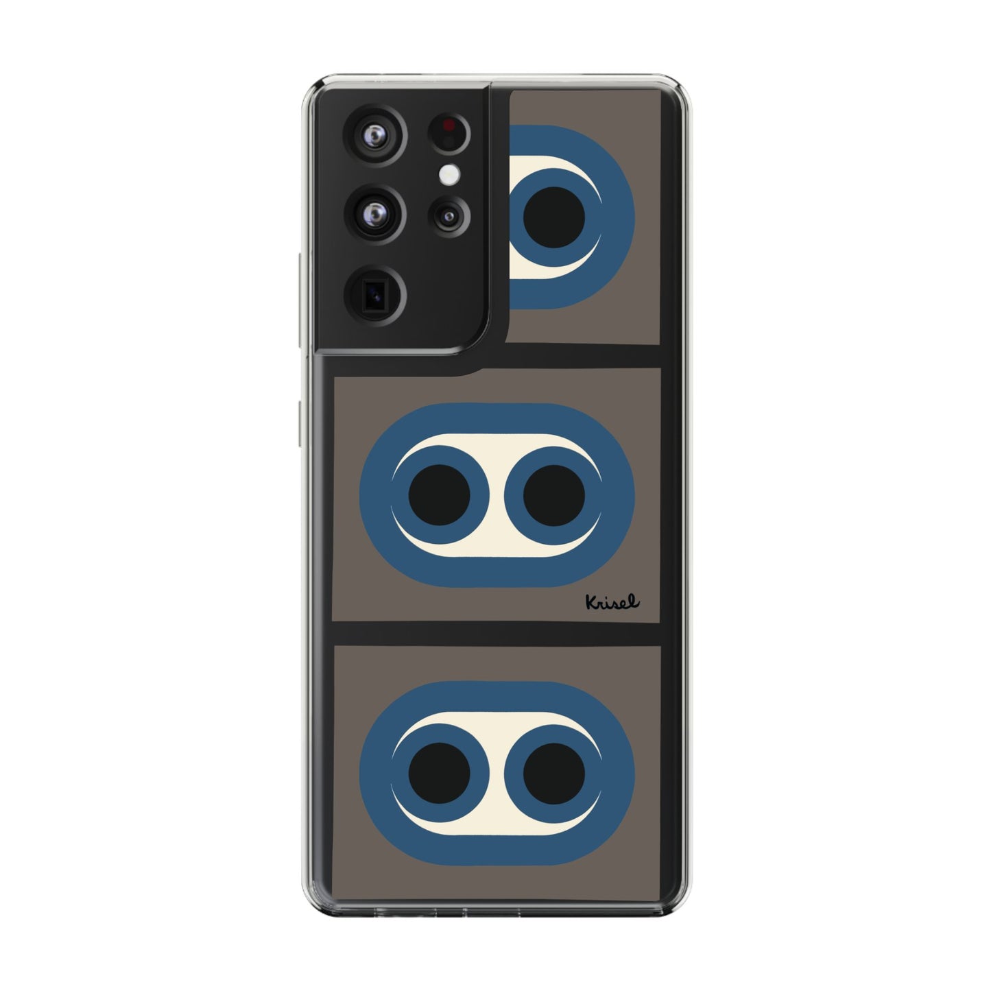 Blue Circles Clear Phone Case