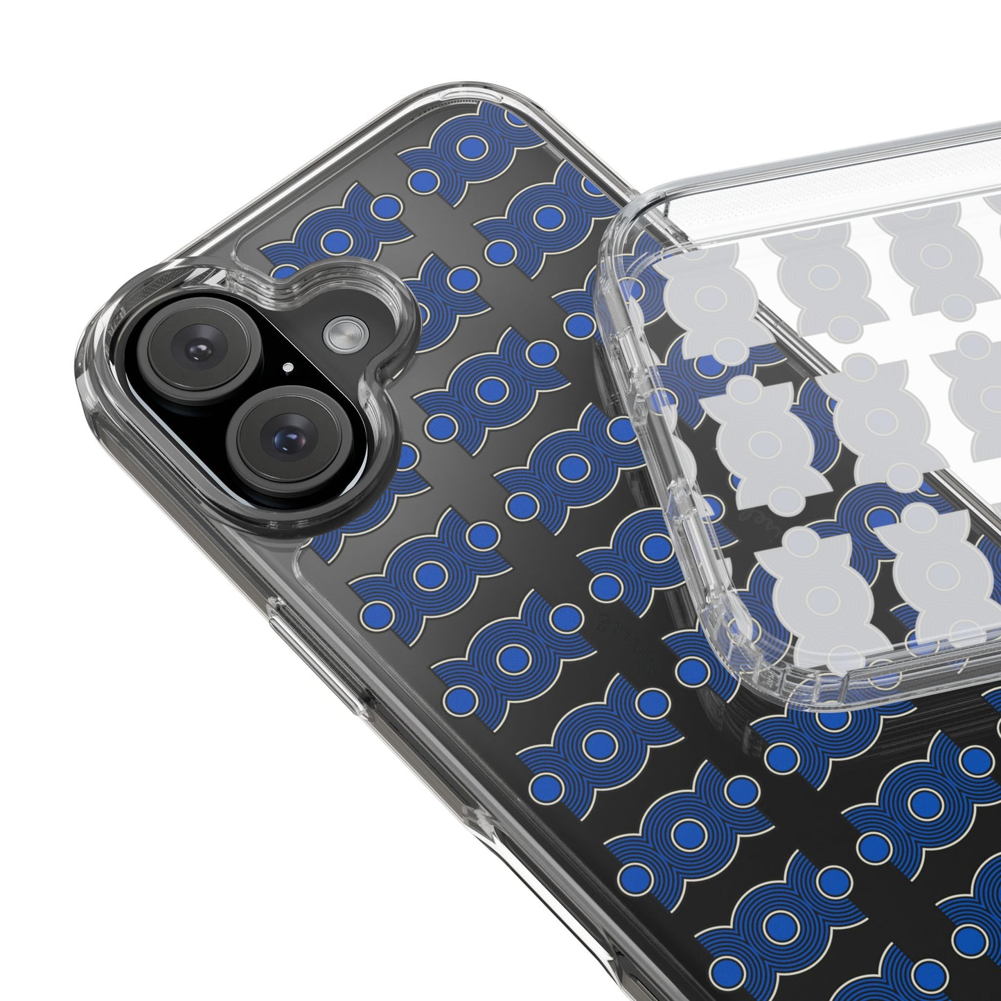 Trio Form Blue Clear Phone Case